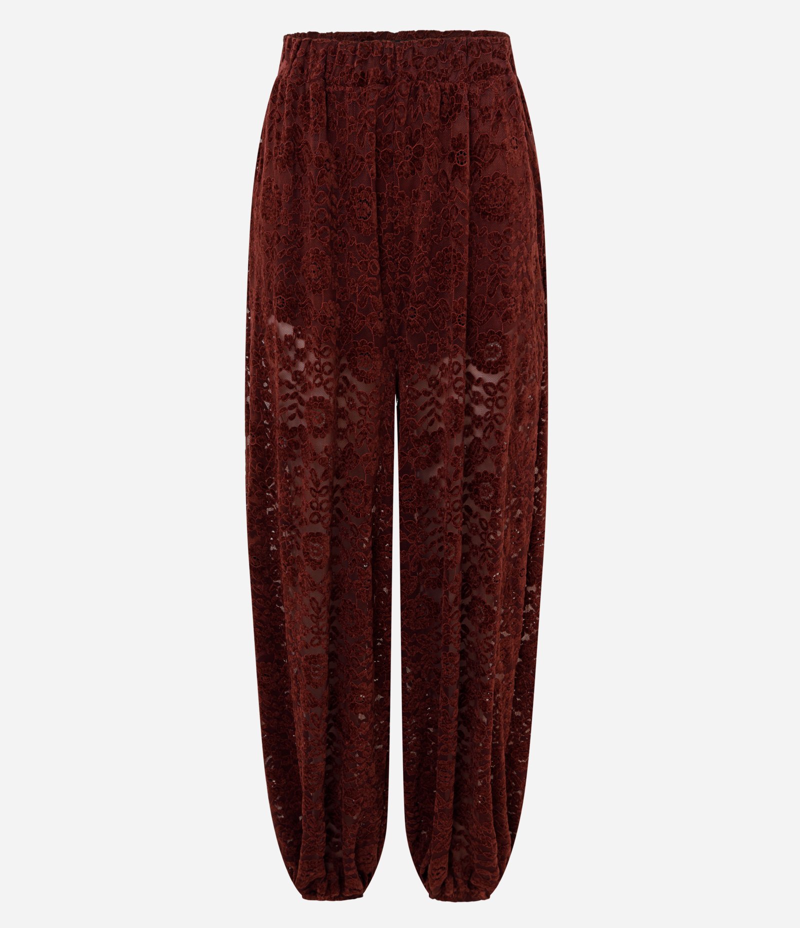 Calça Aladim em Renda com Barra Ajustada Vermelho 5