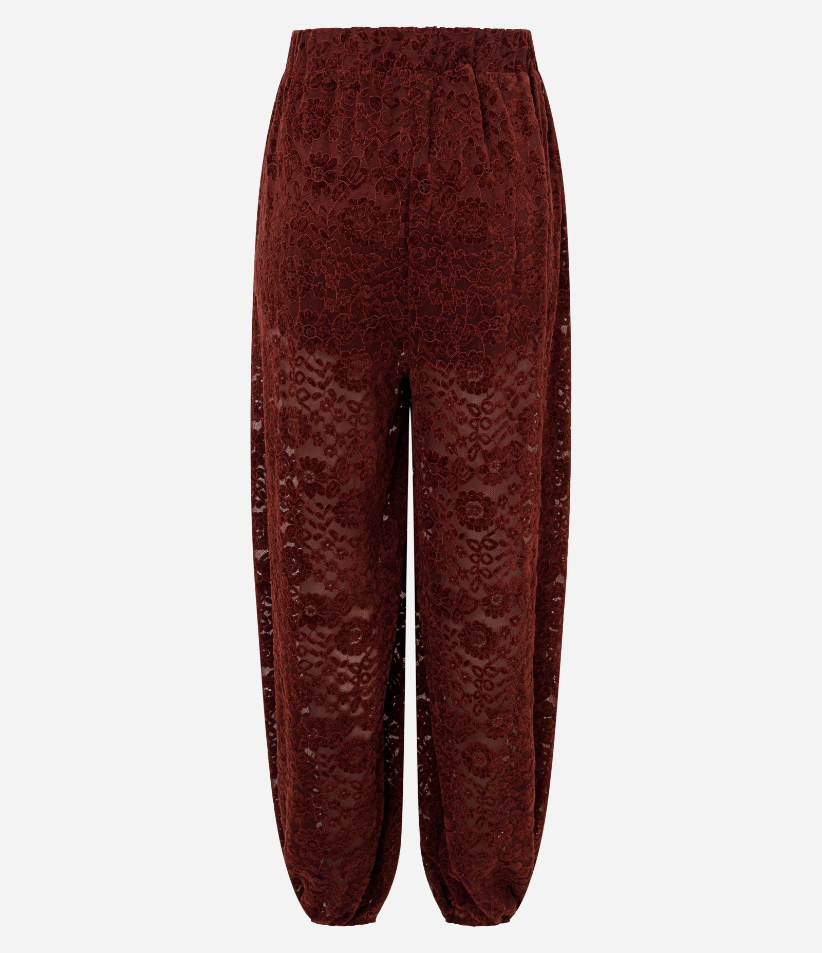 Calça Aladim em Renda com Barra Ajustada Vermelho 7
