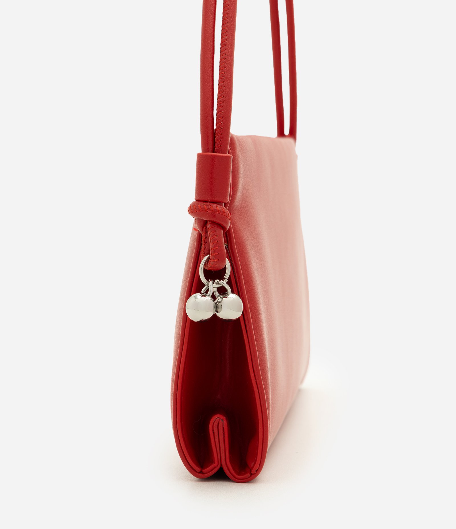Bolsa Bowling Pequena em PU com Estrutura Maleável Vermelho 2
