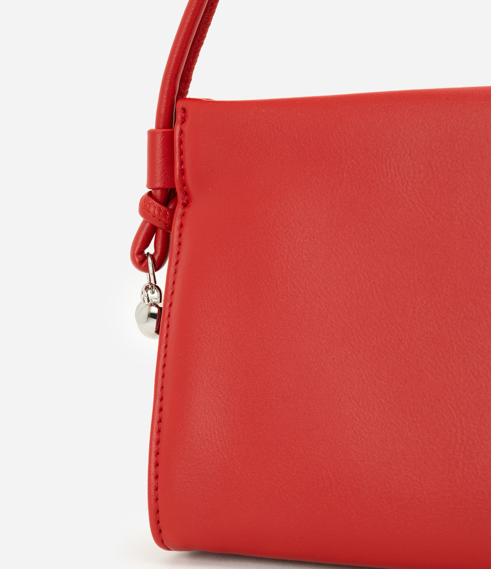 Bolsa Bowling Pequena em PU com Estrutura Maleável Vermelho 4