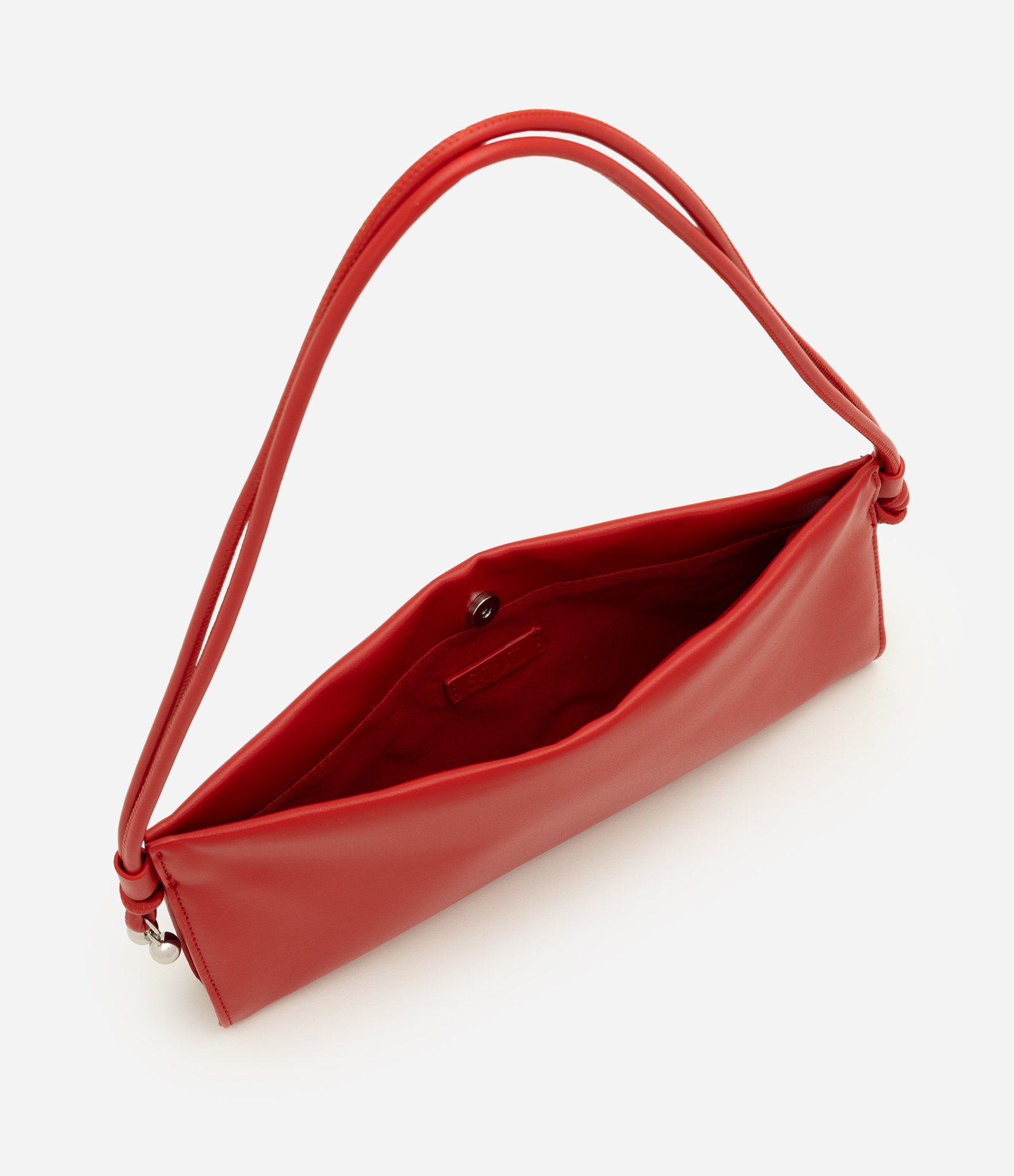 Bolsa Bowling Pequena em PU com Estrutura Maleável Vermelho 5
