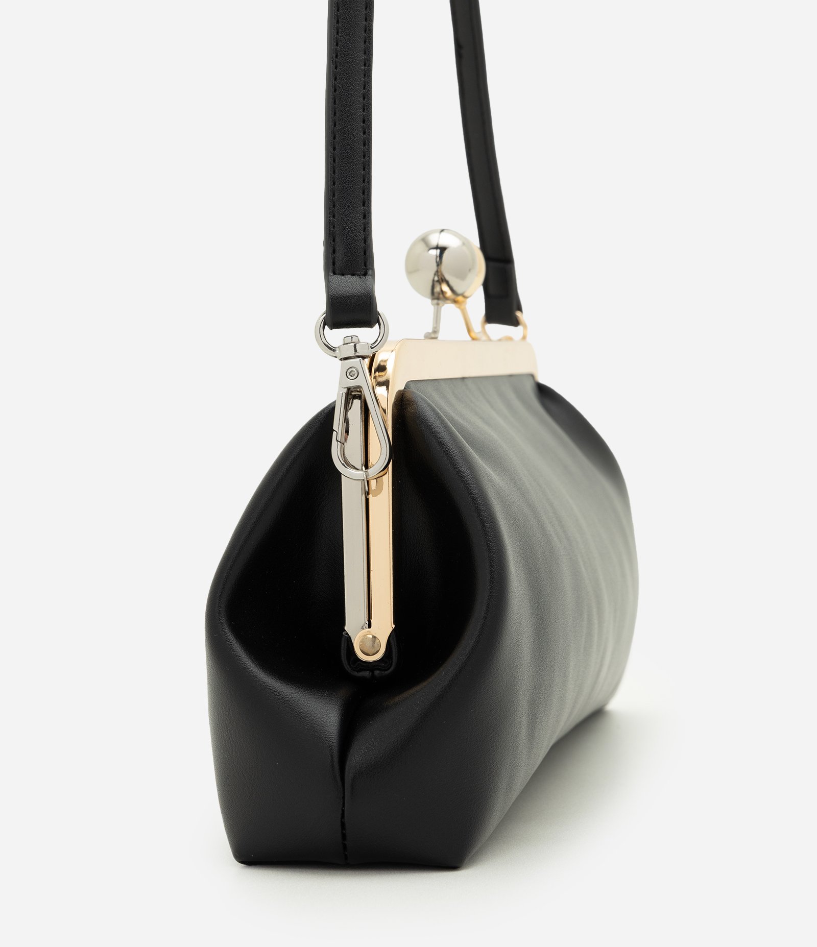 Bolsa Clutch Pequena em PU com Alça Removível Preto 2