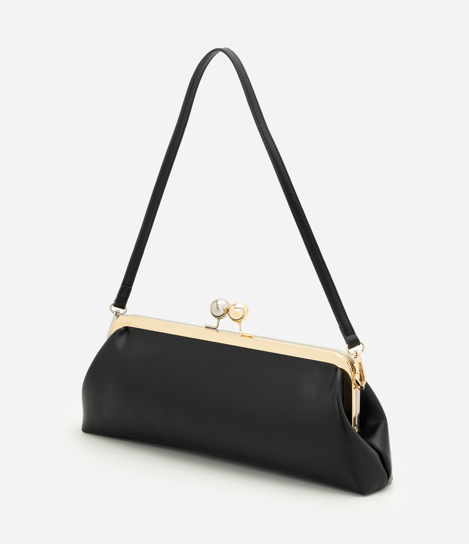 Bolsa Clutch Pequena em PU com Alça Removível Preto 3
