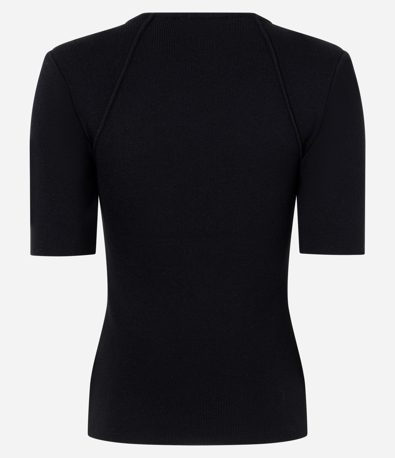 Blusa Regular em Tricô com Ombreirinha Ajustada Preto 7