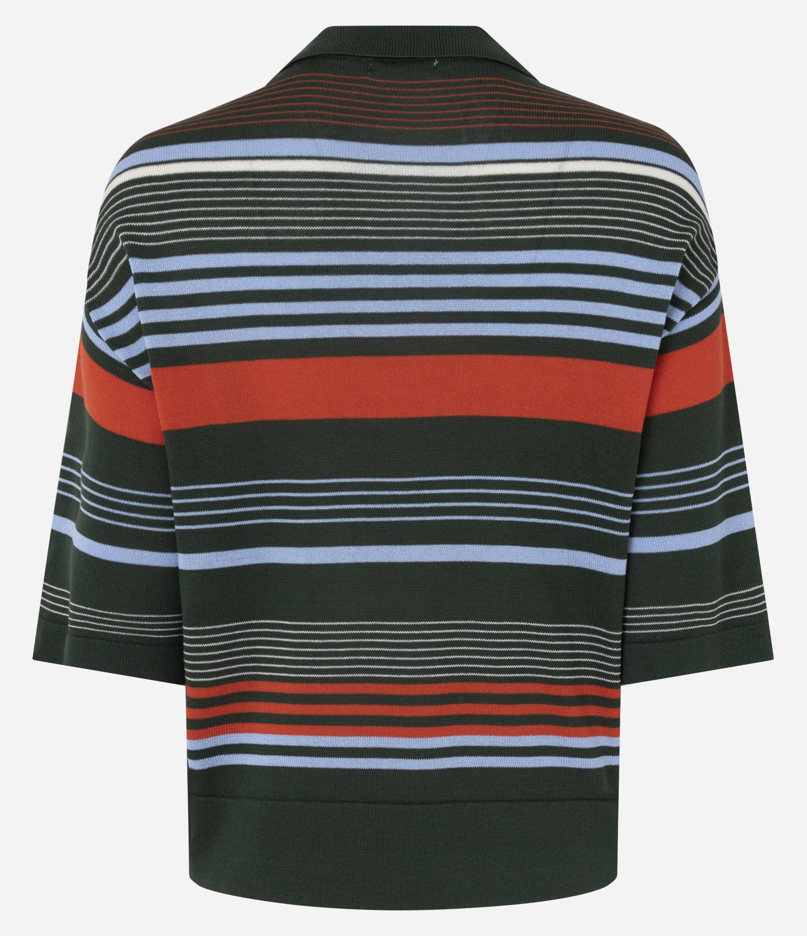 Blusa em Tricô com Gola Polo e Estampa Listrada Multicores 5