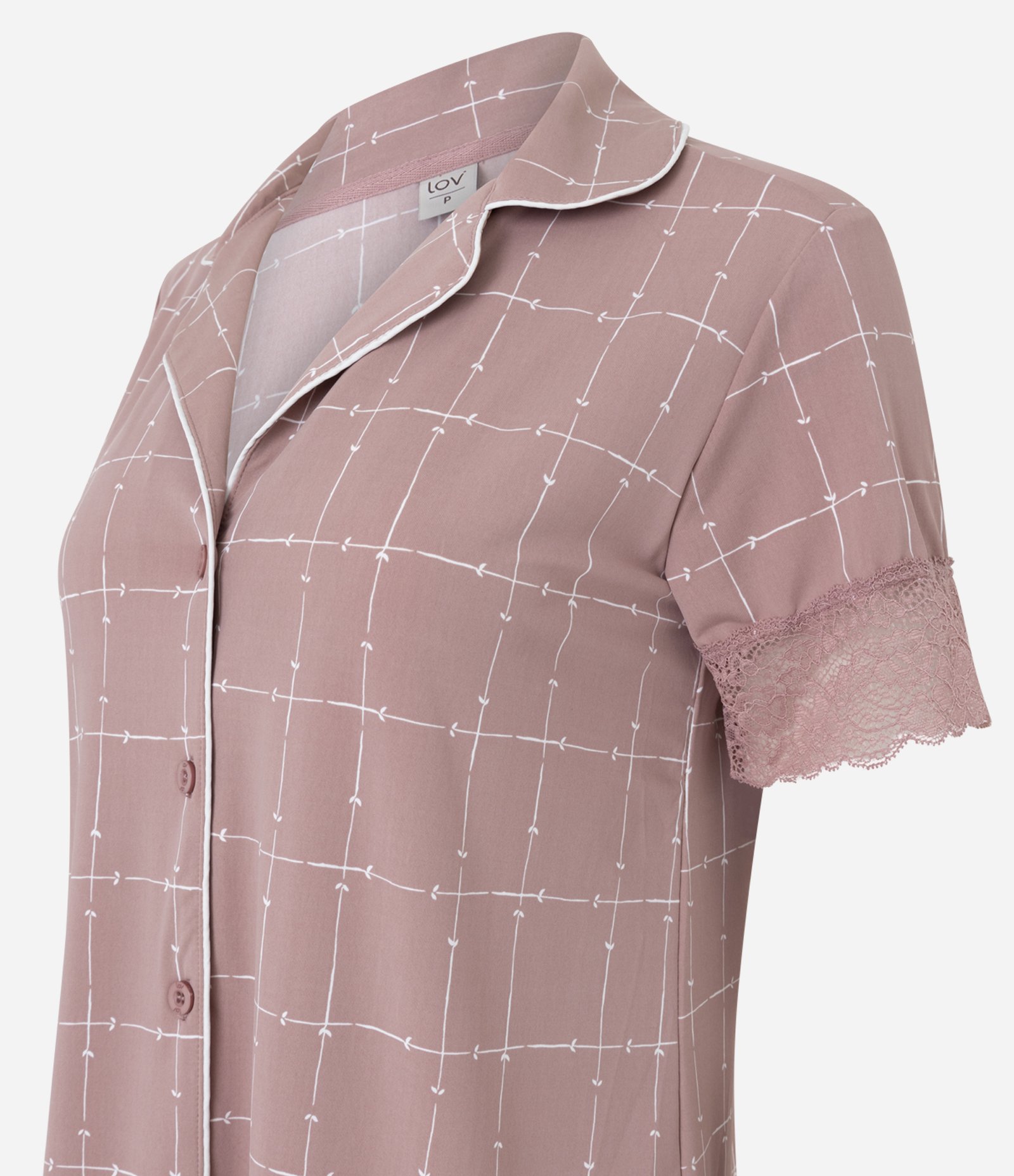 Camisola Americana em Microfibra com Estampa Geométrica Rosa 6