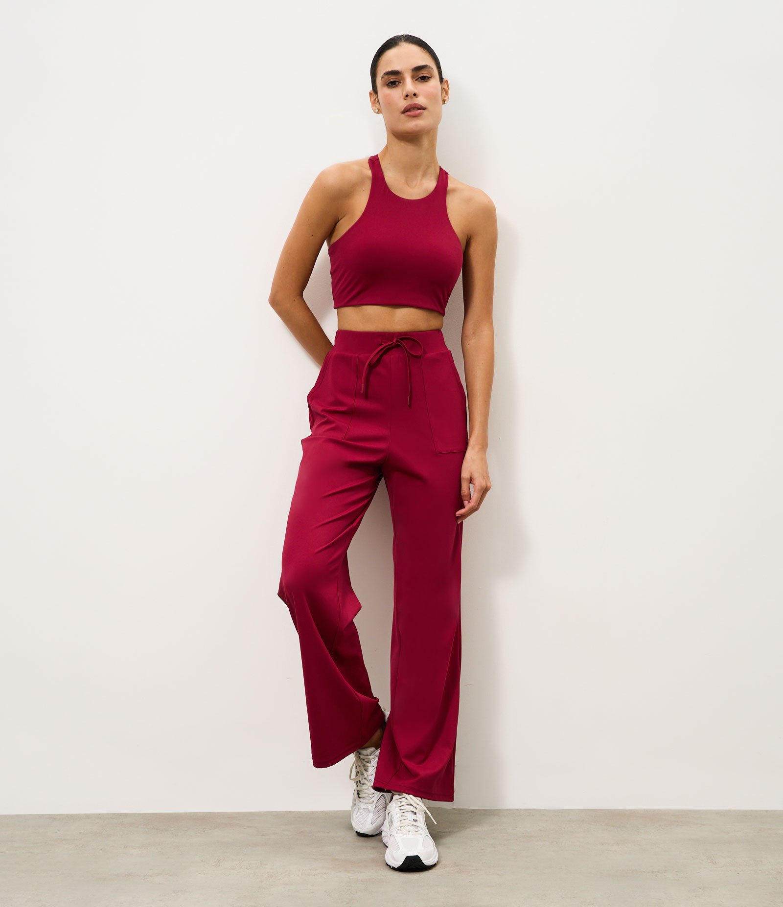 Top Nadador com Decote Halter e Bojo Removível Vermelho 2