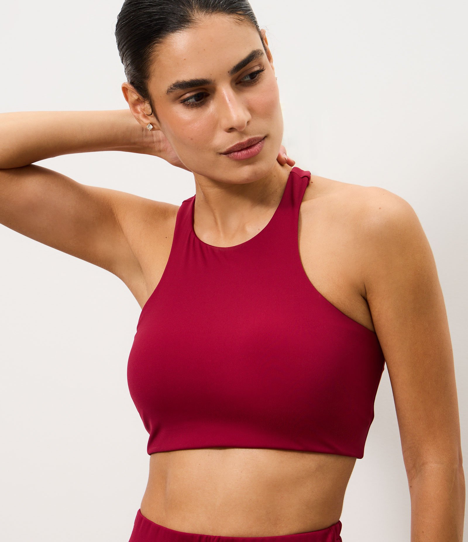 Top Nadador com Decote Halter e Bojo Removível Vermelho 3