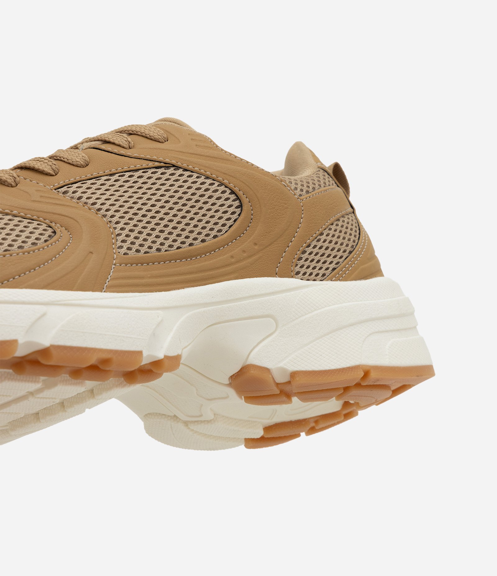 Tênis Casual Esportivo em Material Sintético Bege 3
