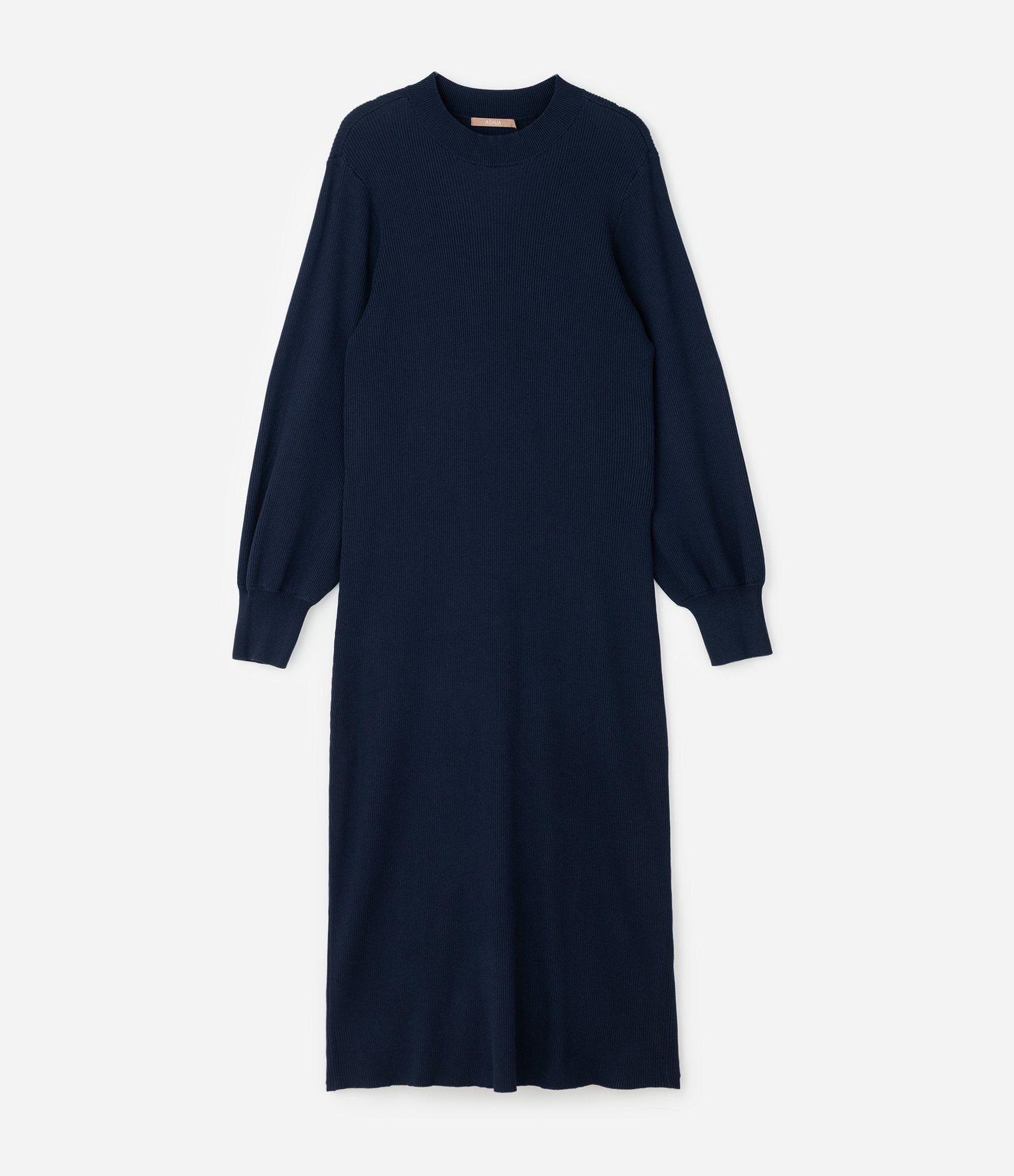Vestido Midi em Tricô com Manga Bufante Curve & Plus Size Azul 5