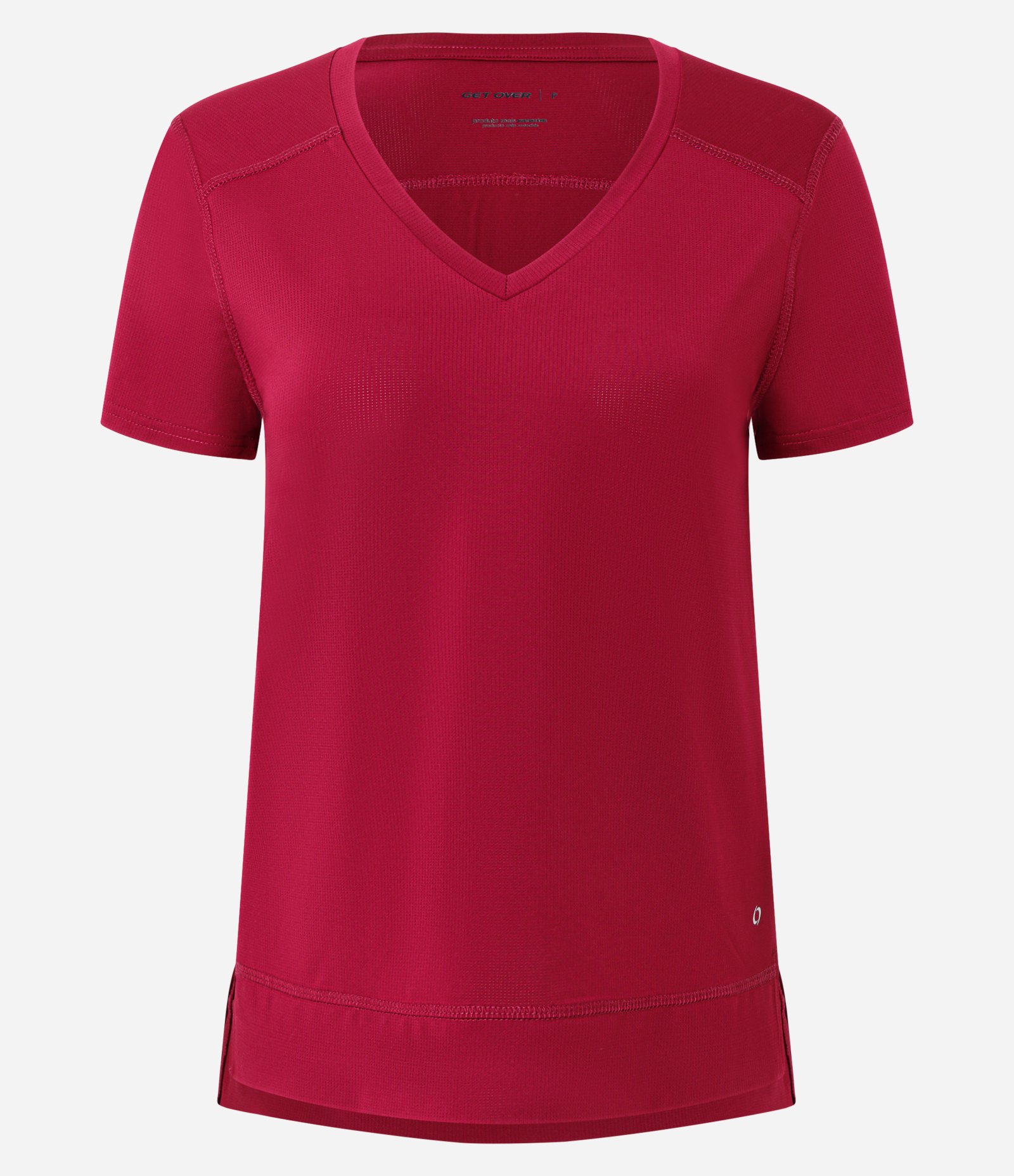 Camiseta Esportiva em Microfibra Furadinha com Barra Mullet Vermelho 5