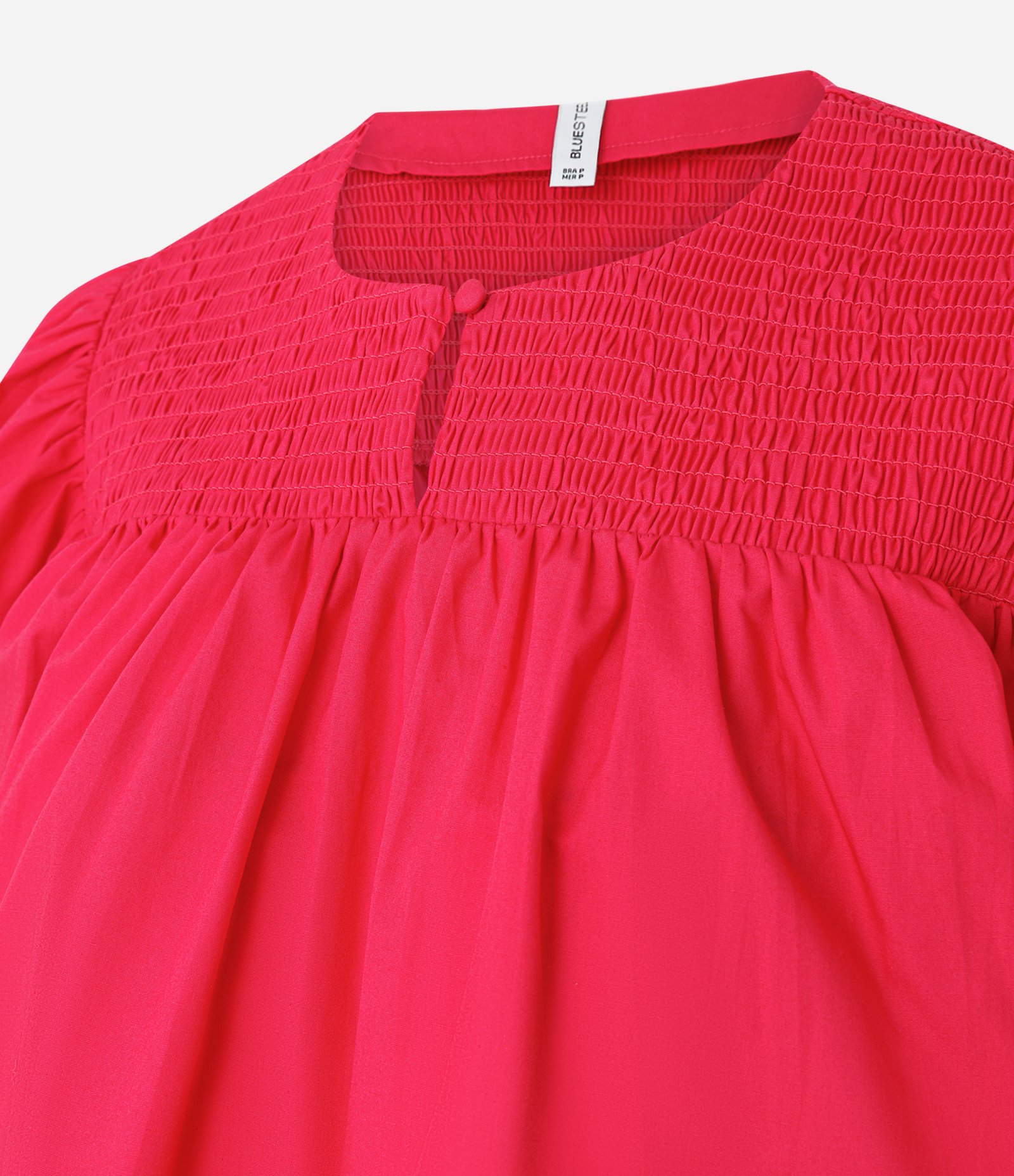 Blusa Cropped em Tricoline com Franzido e Manga Ampla Rosa 6