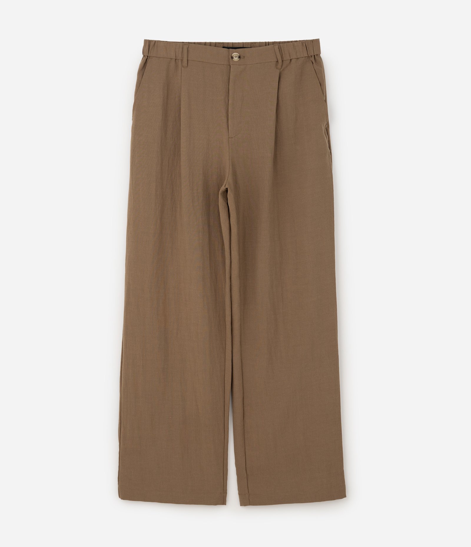 Calça Wide Leg em Liocel com Pregas Frontais Marrom 8