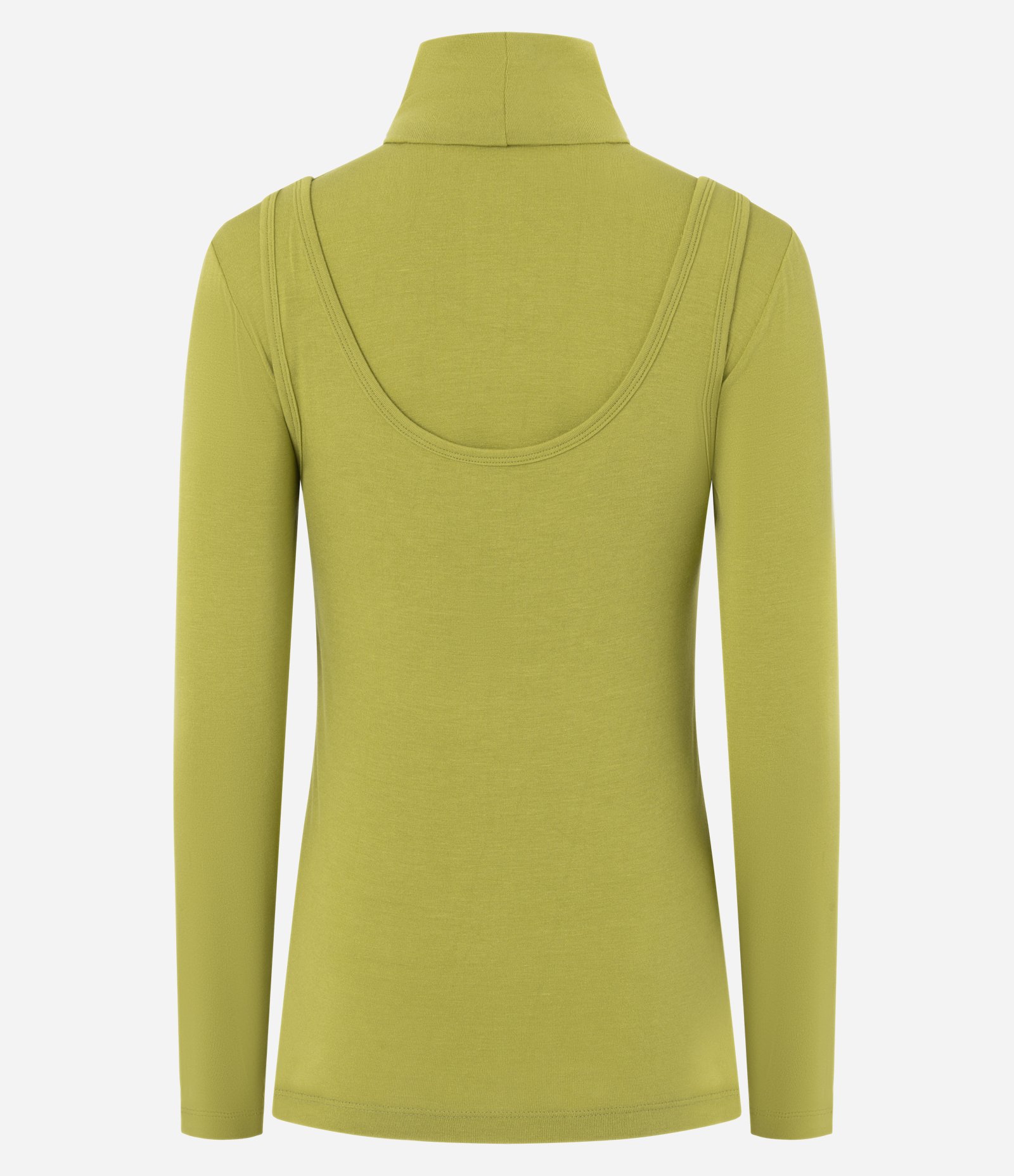 Blusa em Viscose com Sobreposição e Gola Alta Verde 6