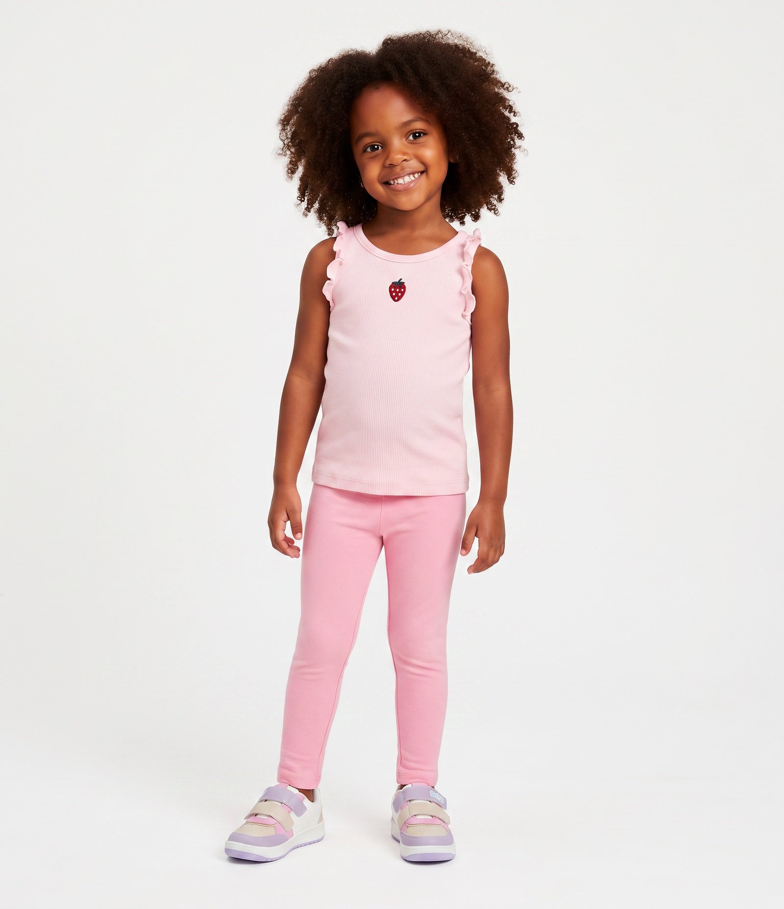 Calça Infantil Legging com Cós Elástico – Tam 1 a 6 Anos Rosa 1