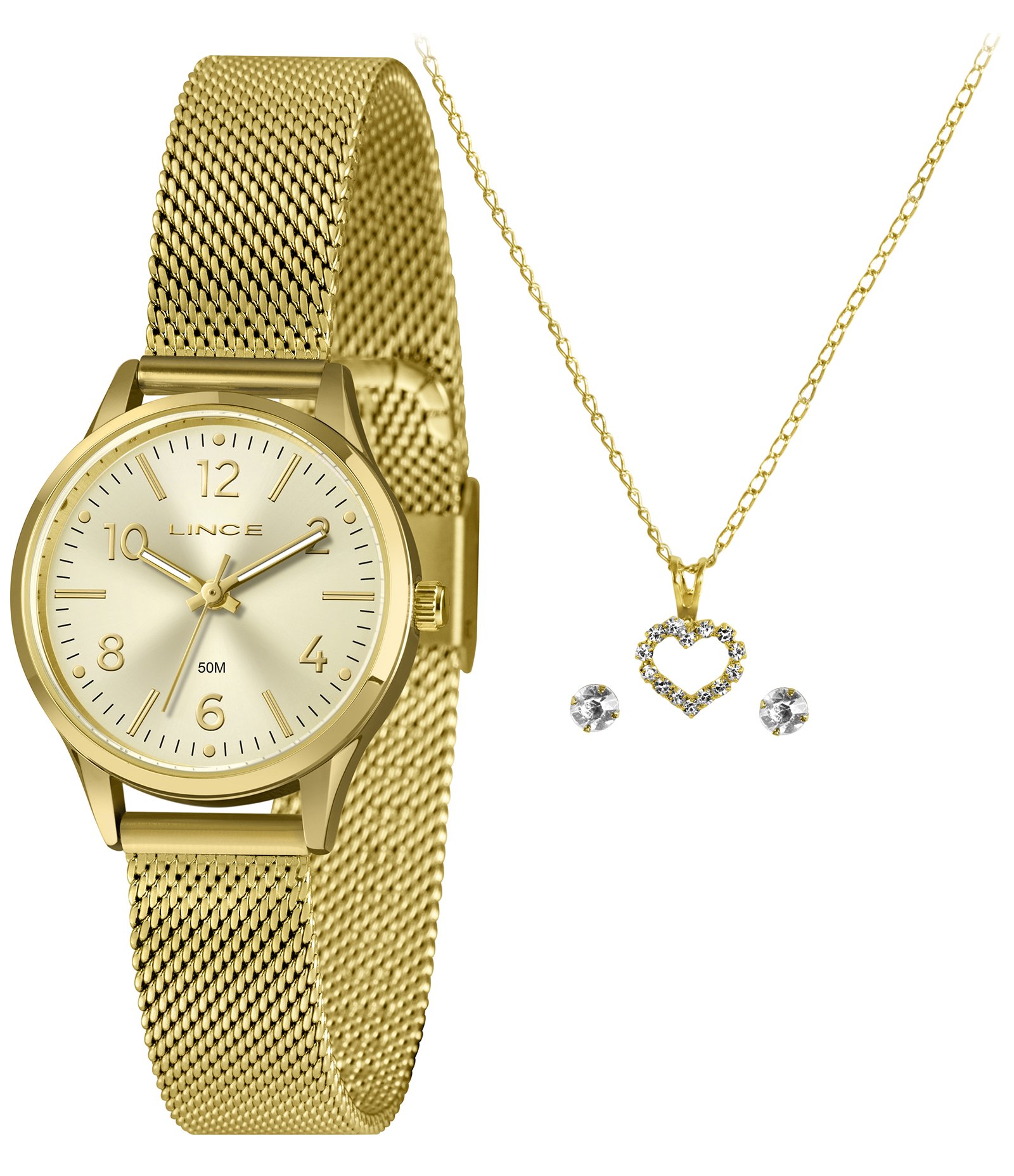 Relógio Analógico Lince em Aço LRGH289L30 KBRVC2KX Dourado 1