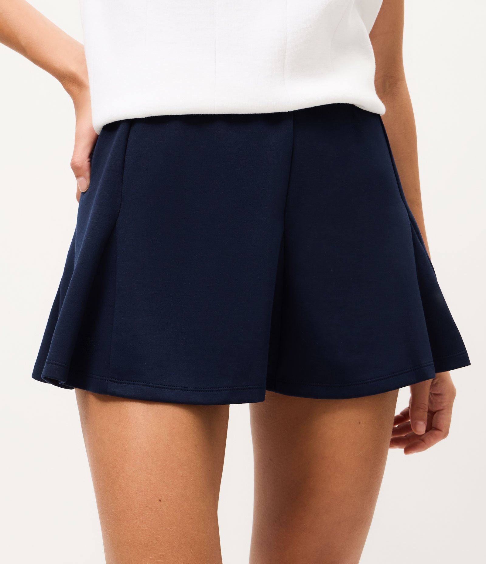 Short Saia Esportivo em Microfibra com Prega Azul 2