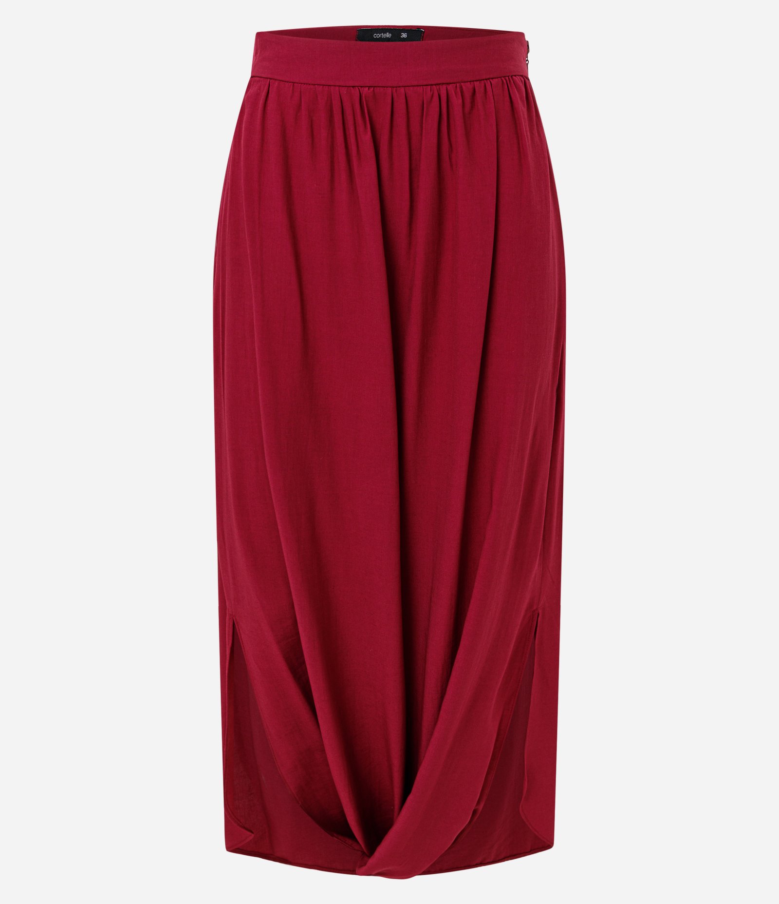 Saia Longa Balonê em Viscose com Cós Estruturado Vermelho 1