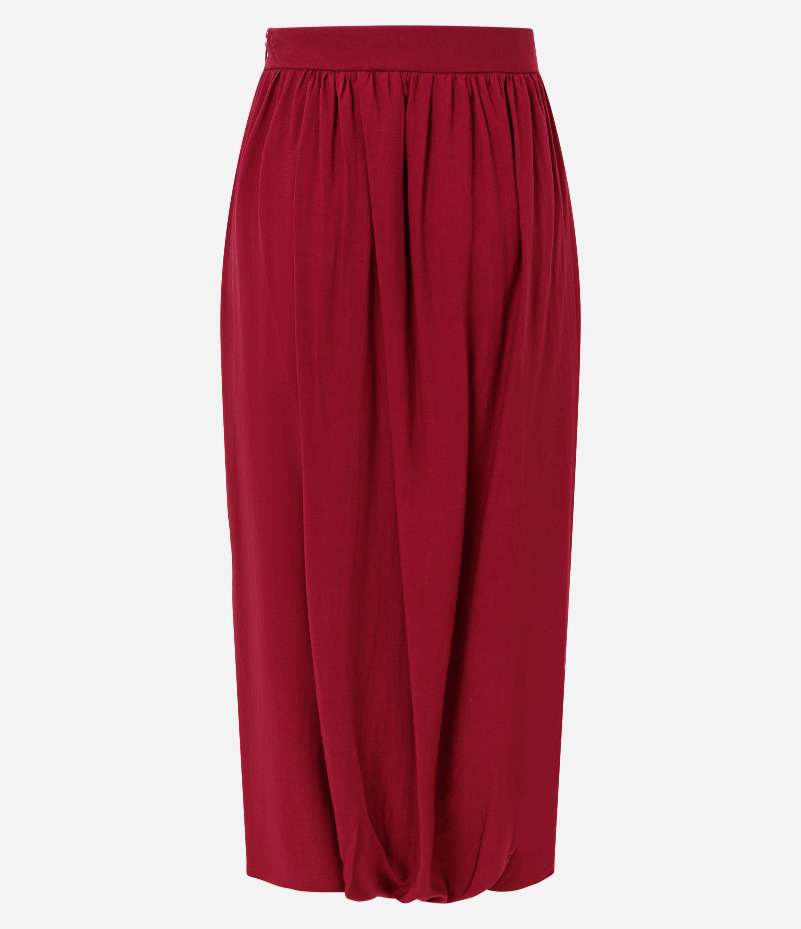 Saia Longa Balonê em Viscose com Cós Estruturado Vermelho 2