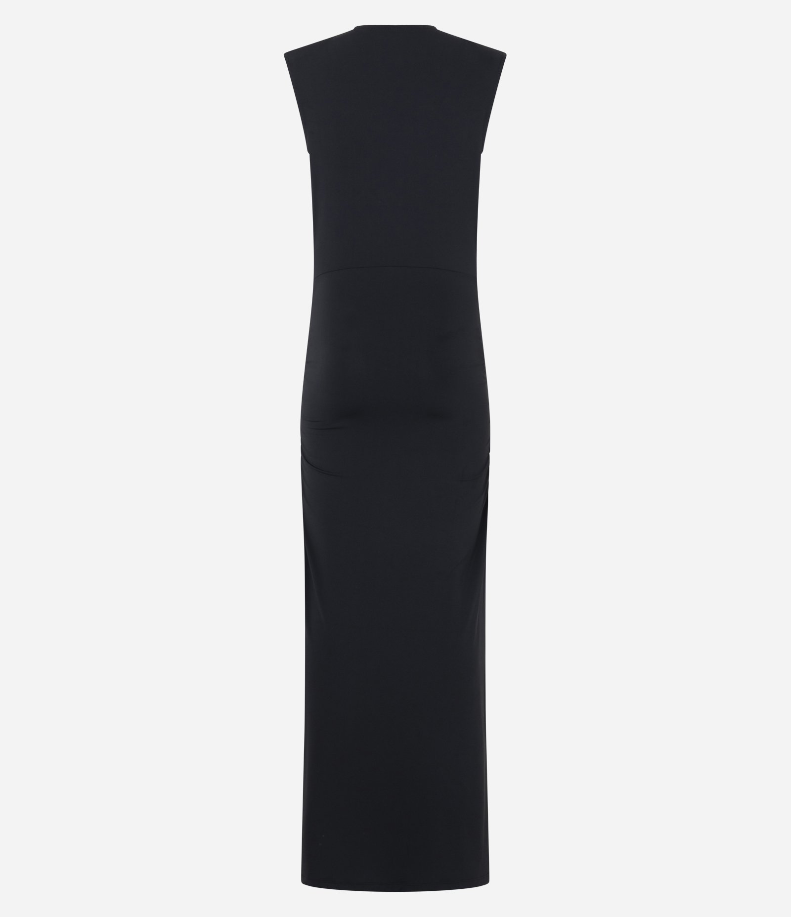 Vestido New Midi com Decote Transpassado e Ombreira Preto 6