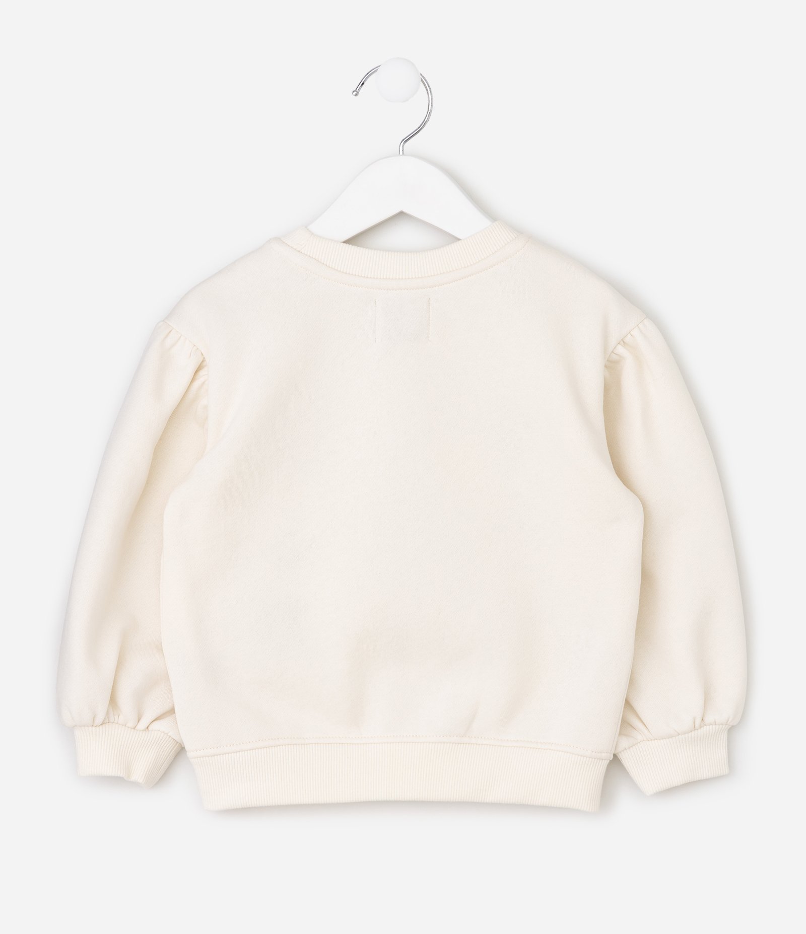 Casaco Infantil em Moletom com Bordado Floral – Tam 1 a 6 Anos Off White 3