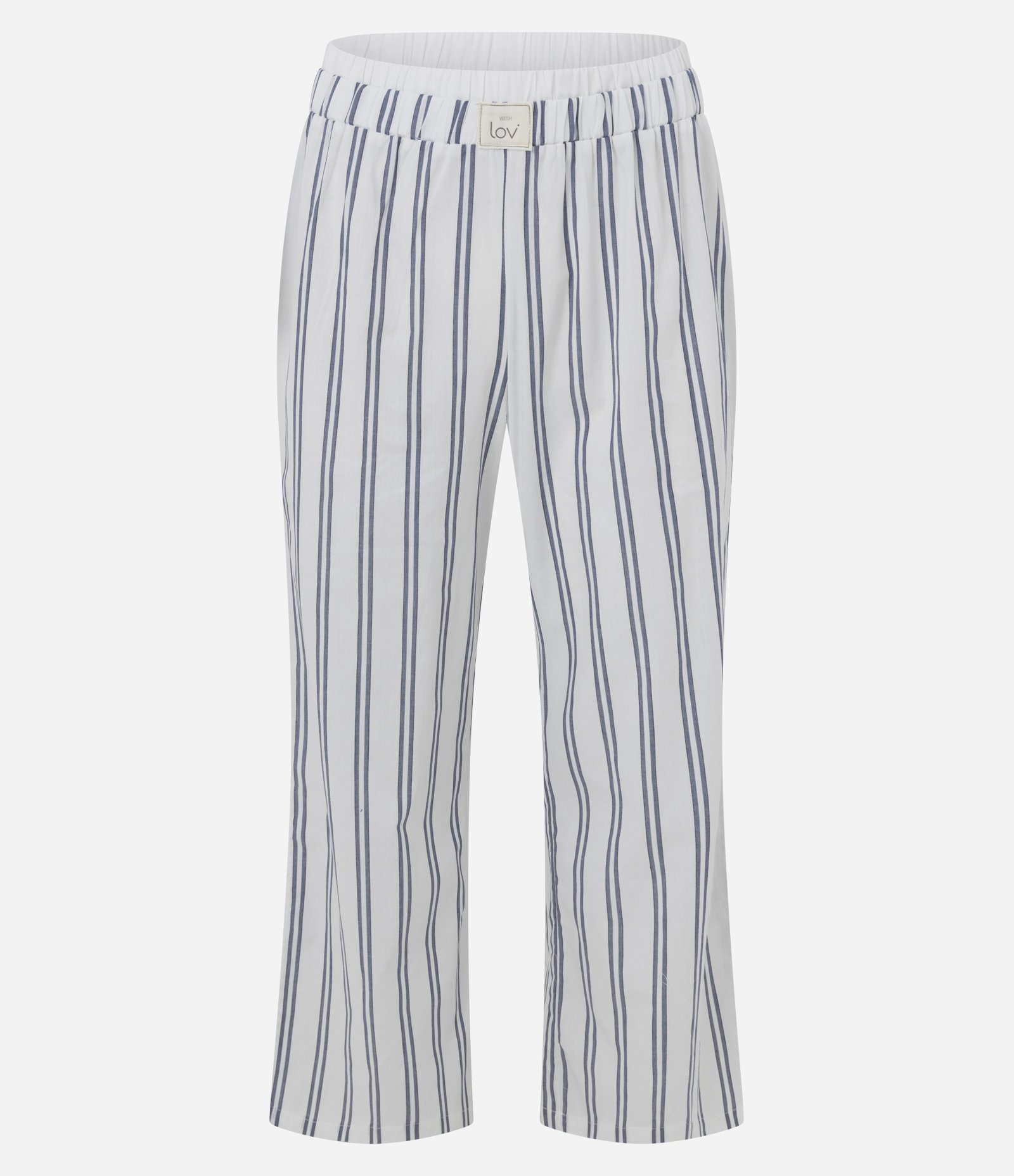 Pijama Longo em Algodão com Estampa de Listras e Ramen Branco 8