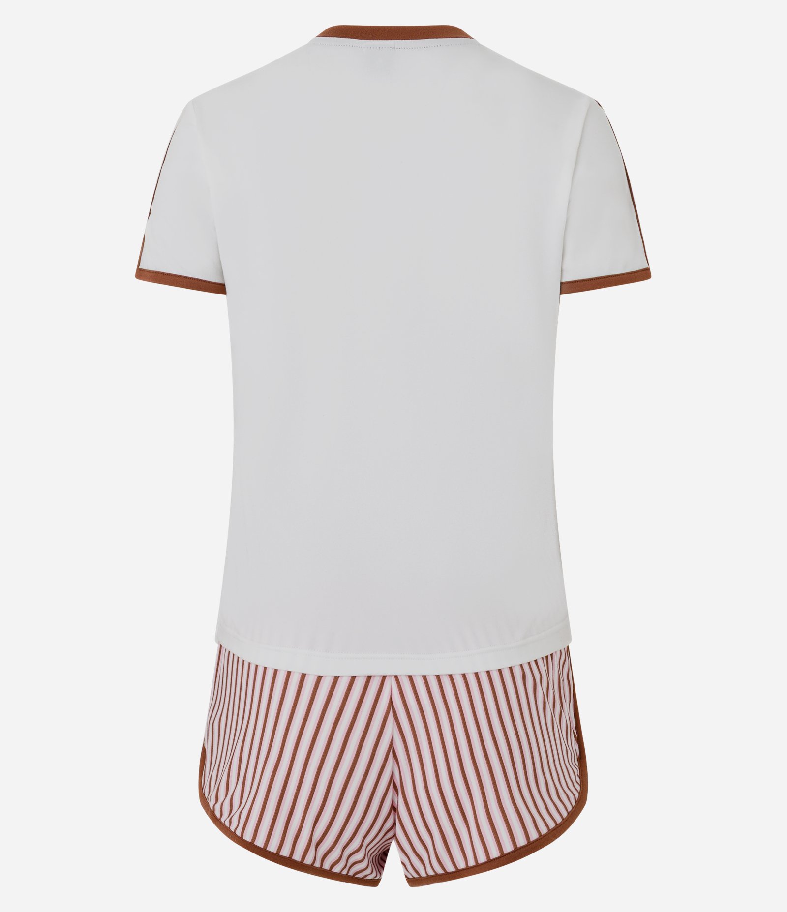 Pijama Curto em Peach Touch com Estampa de Urso Branco/Vermelho 8