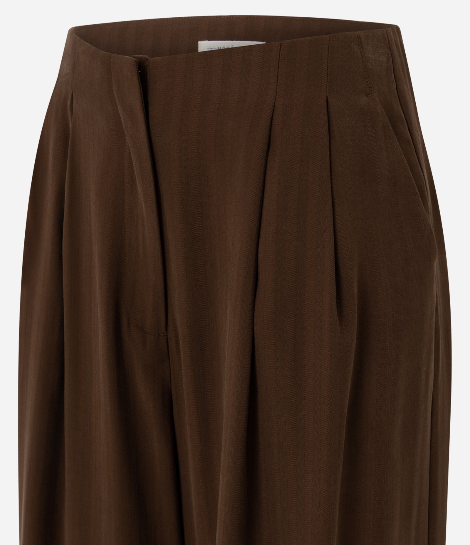 Calça Reta com Pregas Frontais Marrom 6