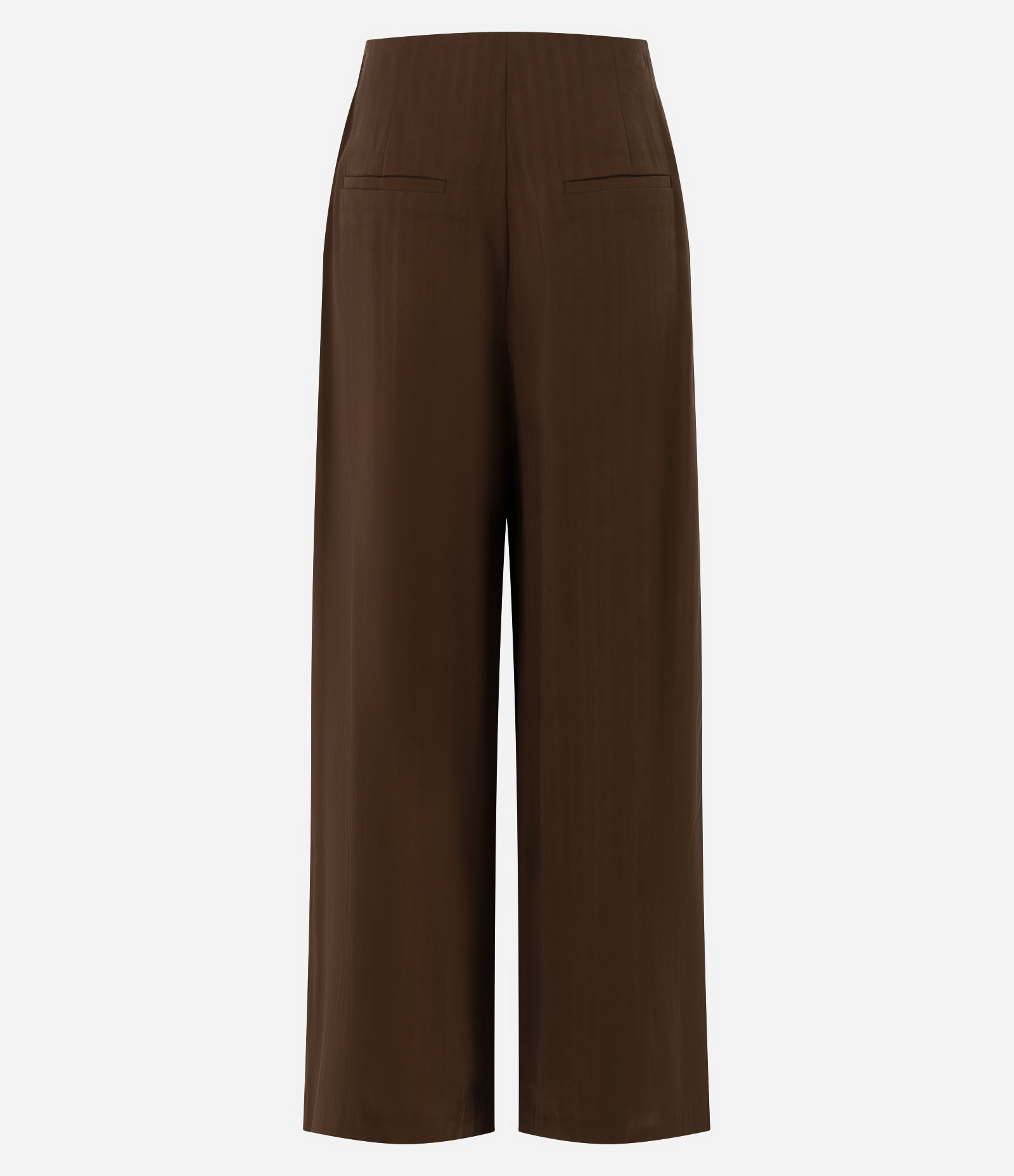 Calça Reta com Pregas Frontais Marrom 7