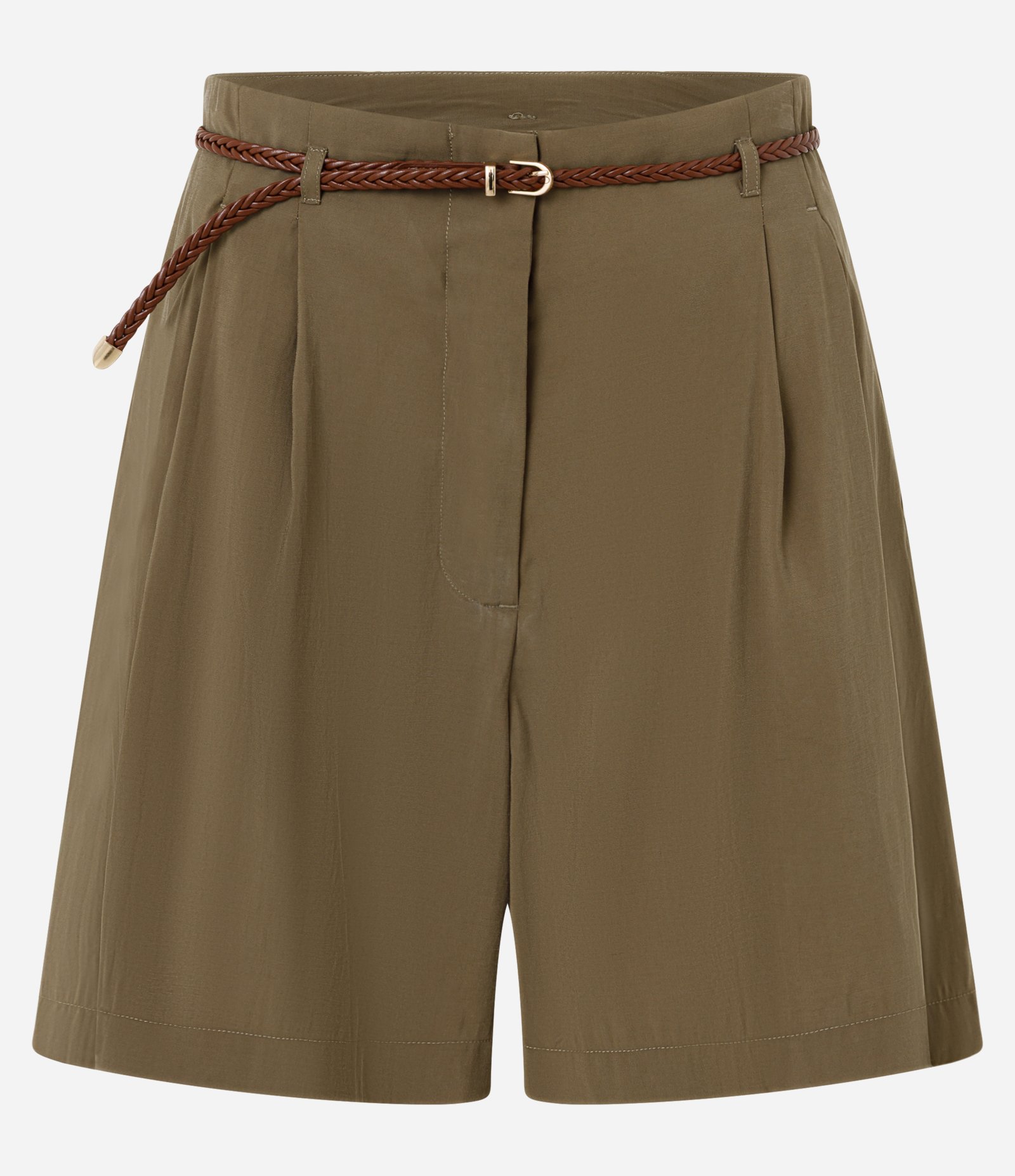 Short Soltinho com Cinto Fino em Ráfia Verde 1