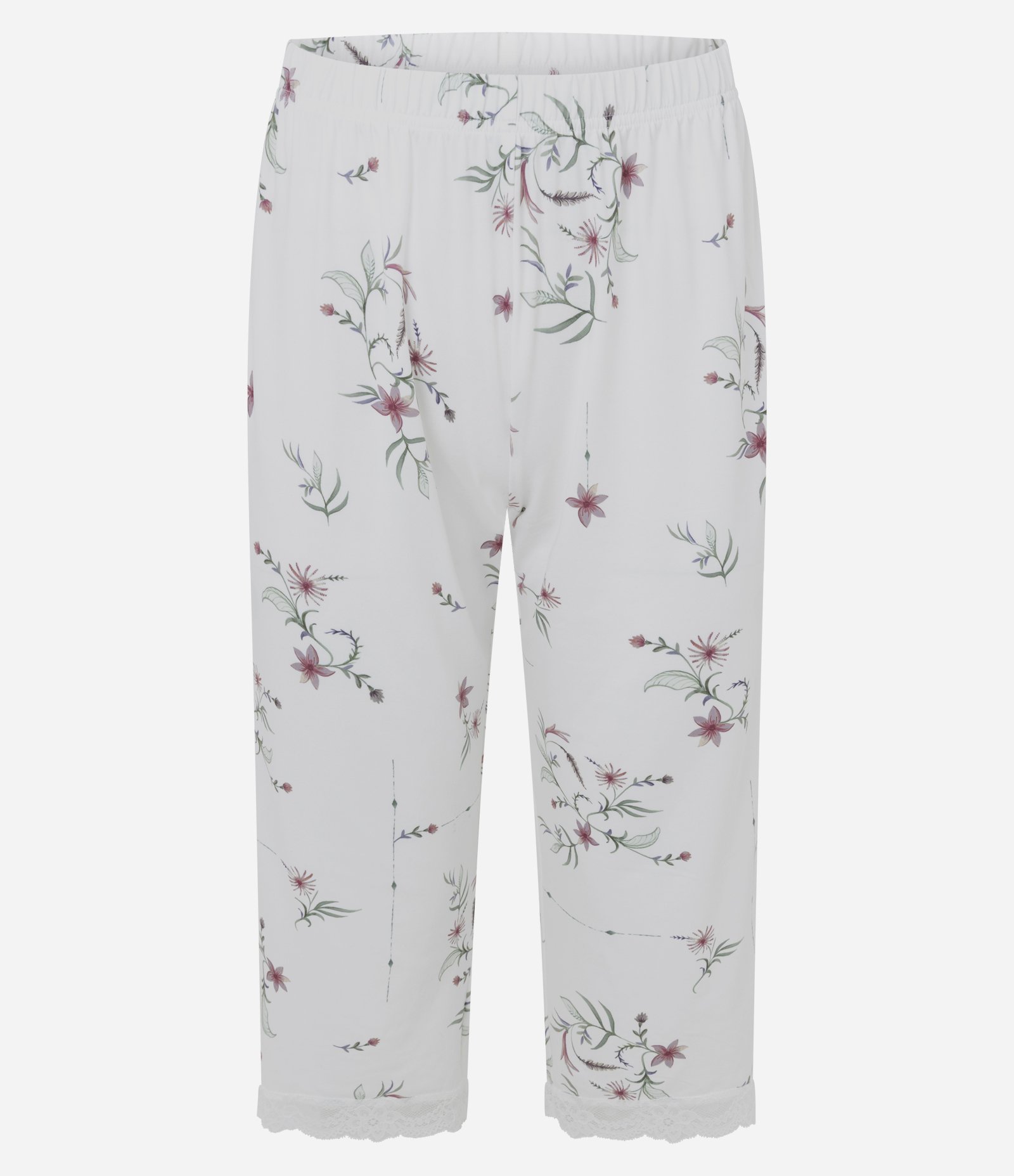 Pijama Curto em Peach Touch com Estampa Floral Branco 8