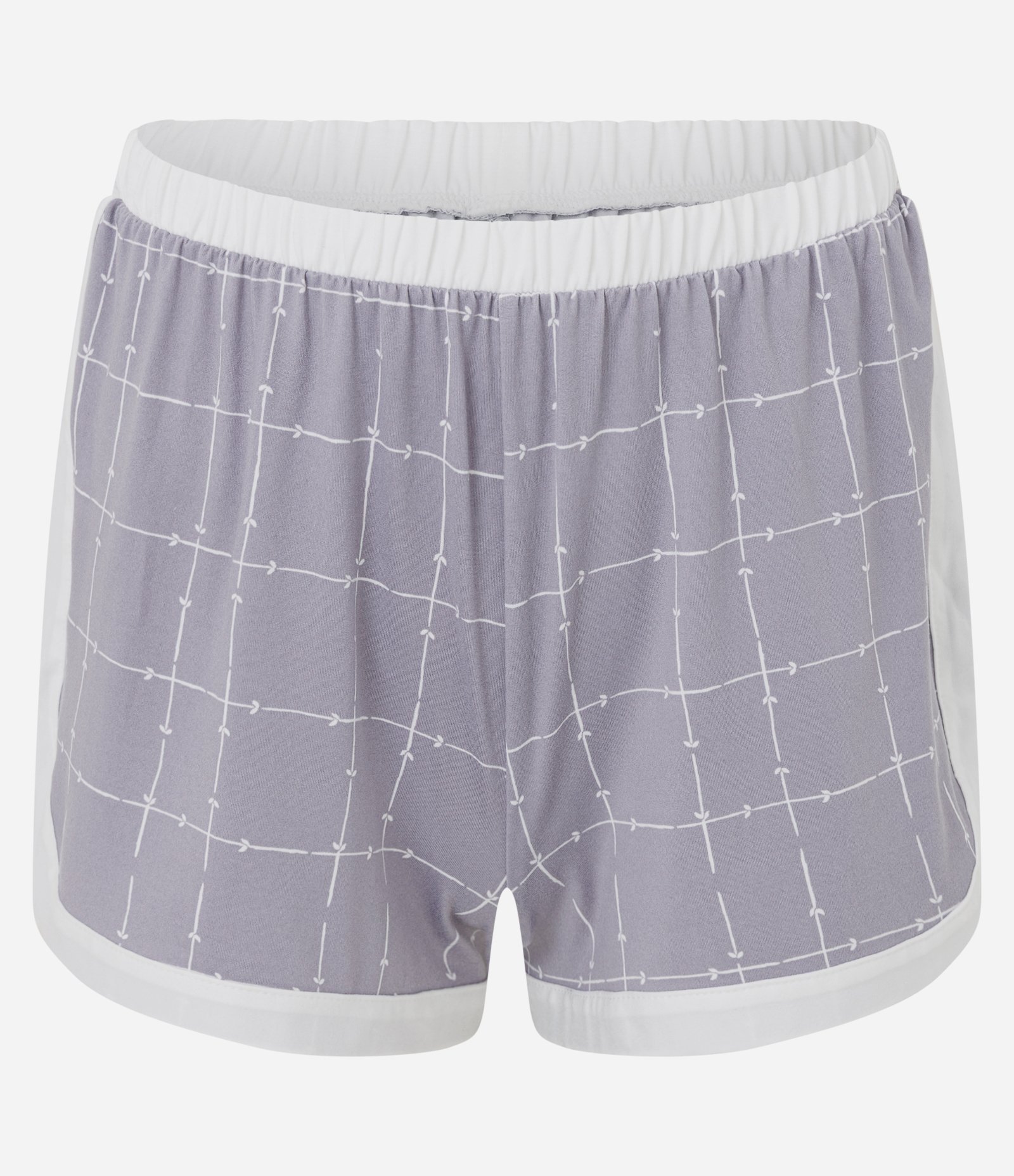 Pijama Short Doll Regular com Toque Suave e Estampa Geométrica Cinza 7