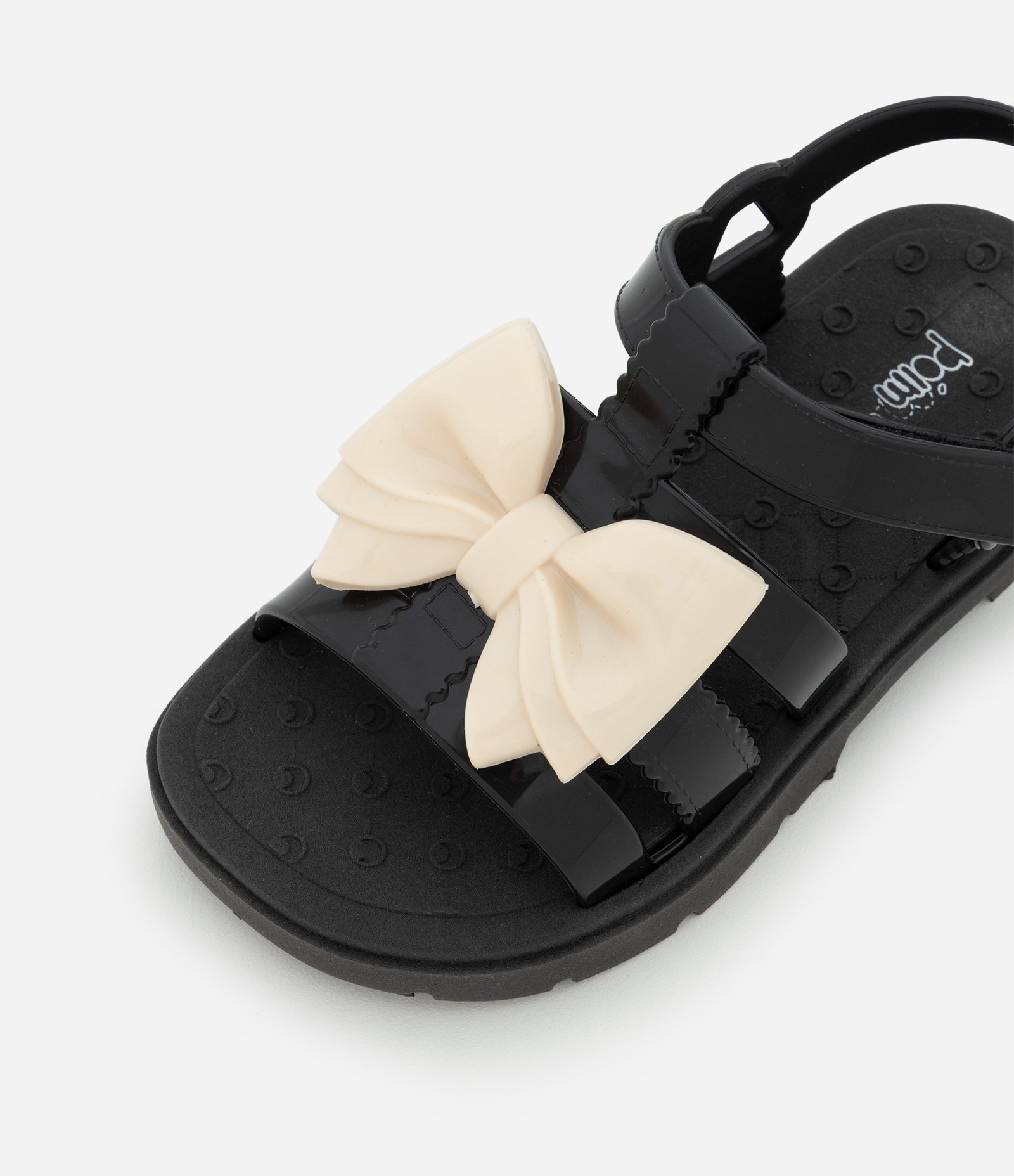 Sandália Infantil em Tiras com Laço Aplicado – Tam 19 a 26 Preto 4