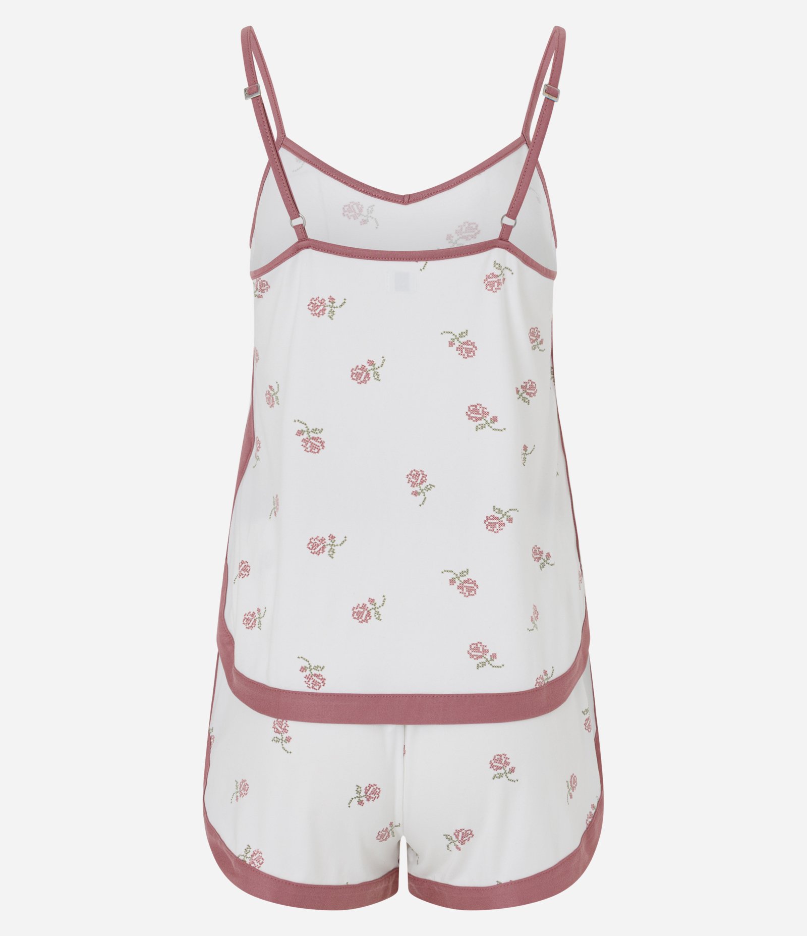 Pijama Short Doll Regular com Estampa Floral Branco 5