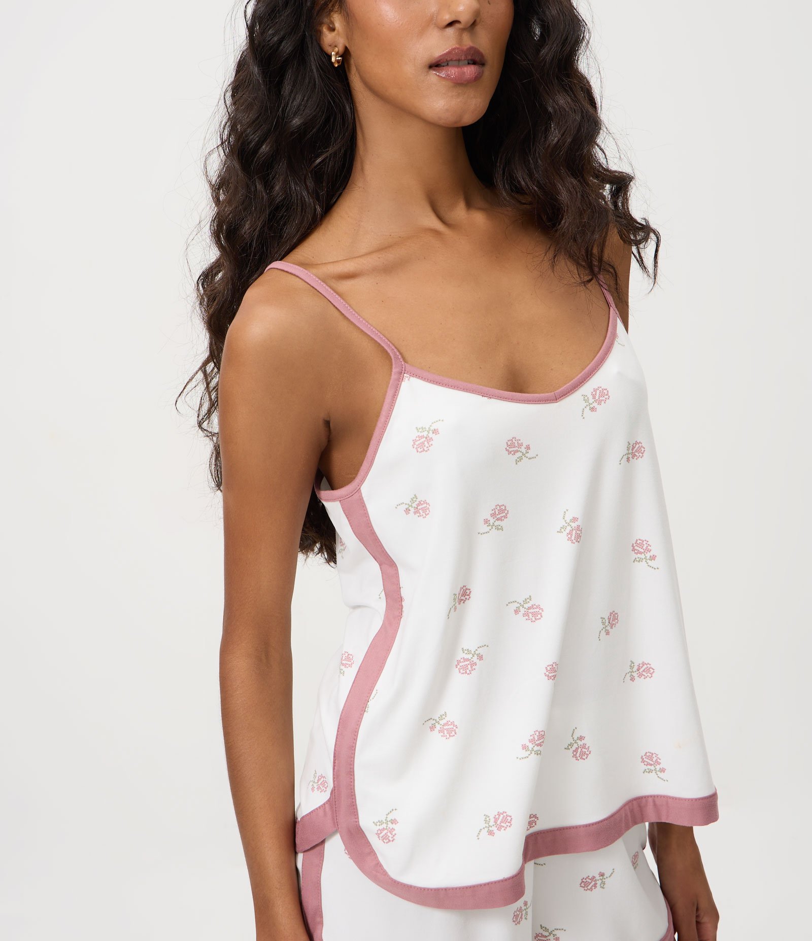 Pijama Short Doll Regular com Estampa Floral Branco 2