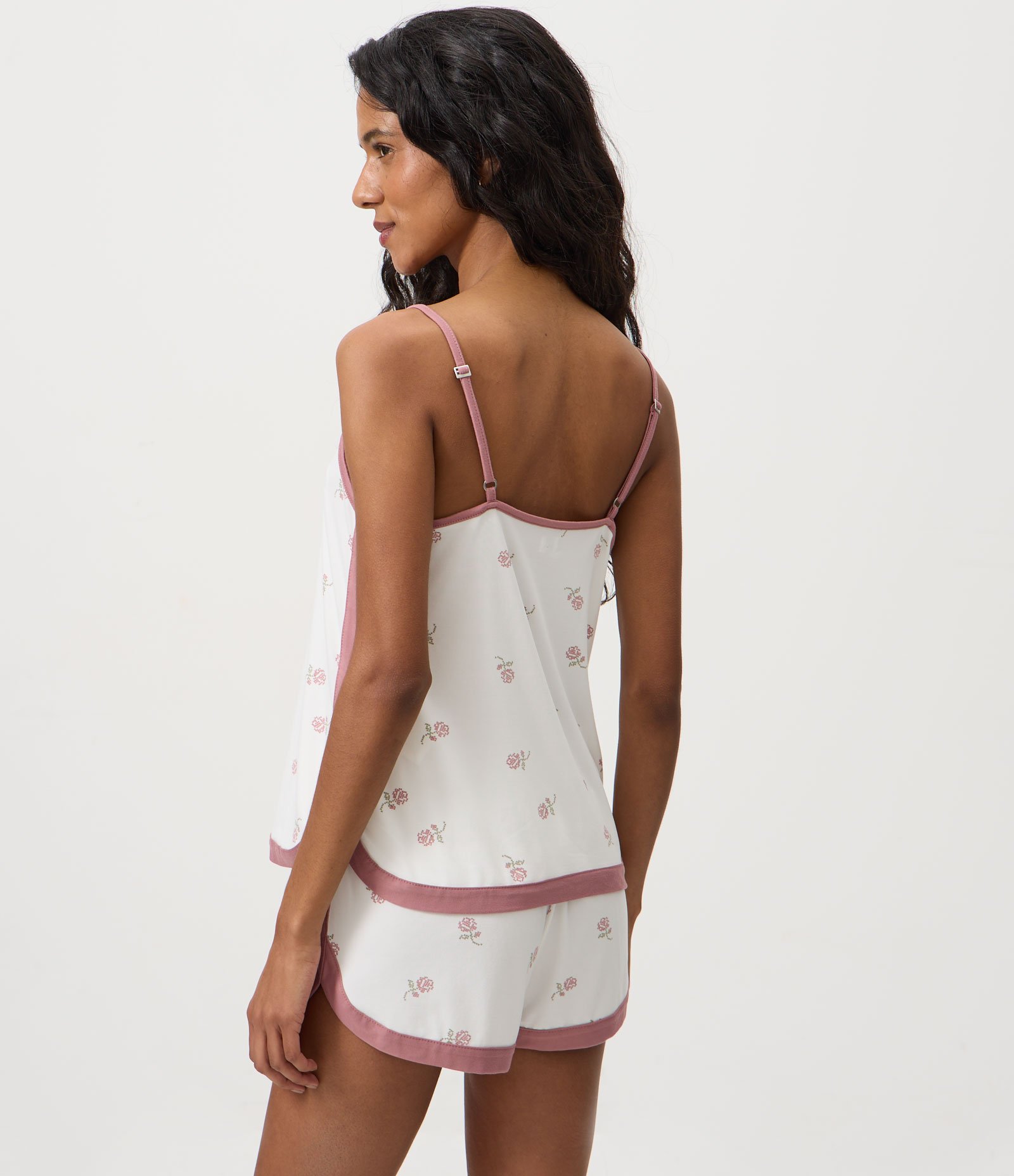 Pijama Short Doll Regular com Estampa Floral Branco 3