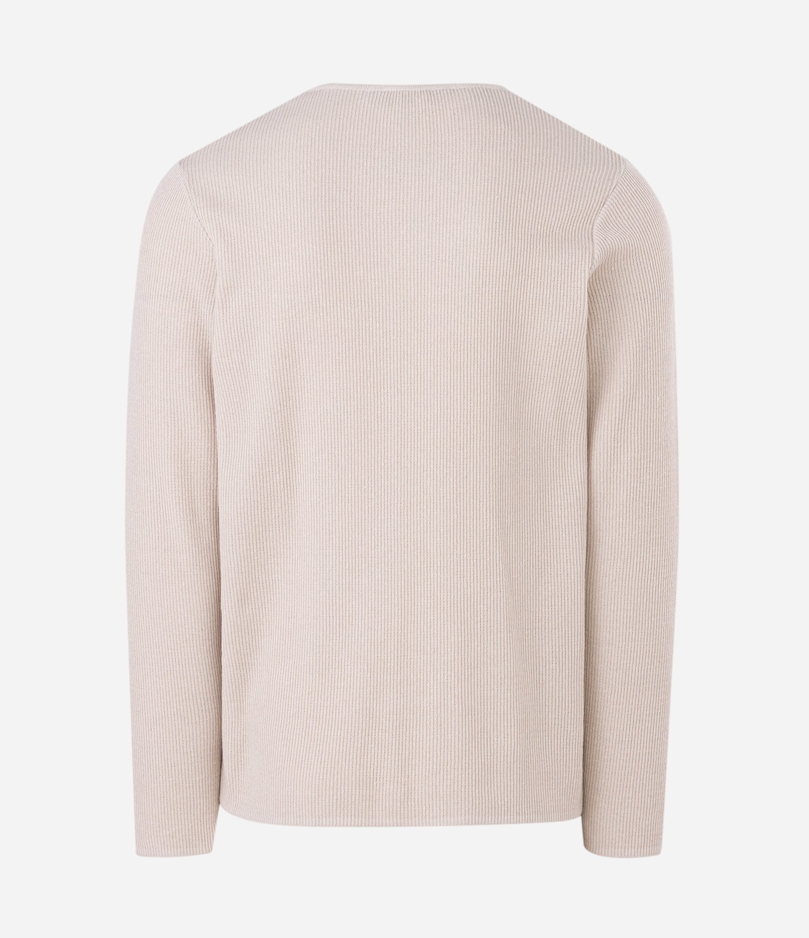 Camiseta Manga Longa Texturizado Henley Bege 6