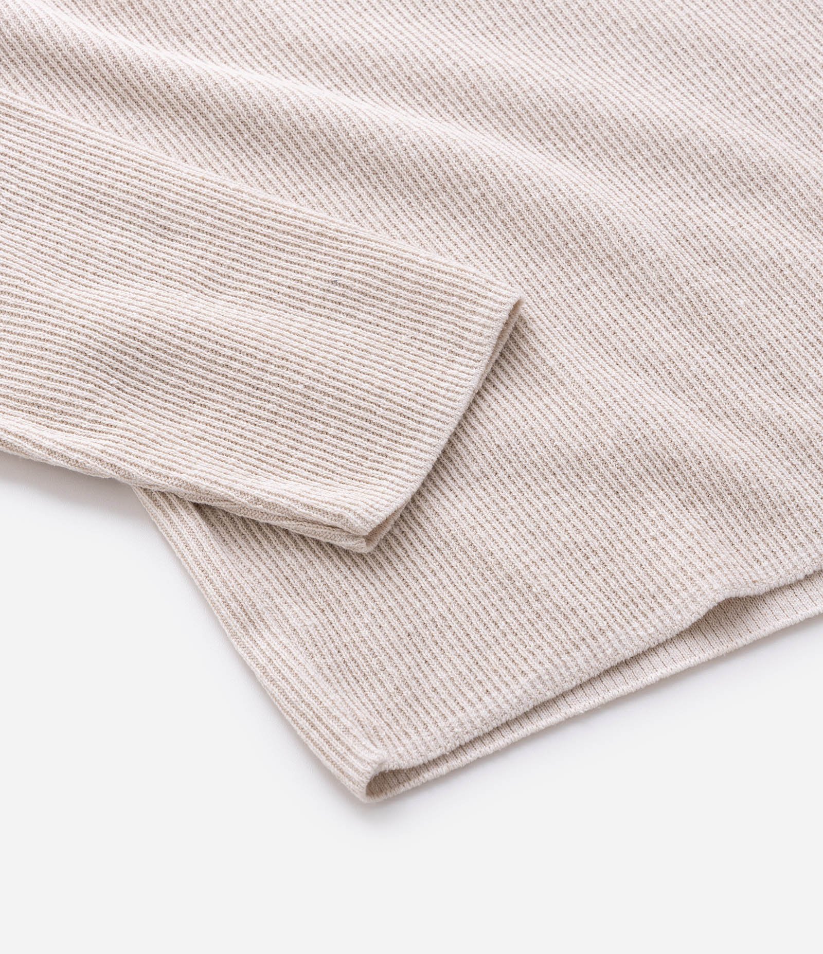 Camiseta Manga Longa Texturizado Henley Bege 8