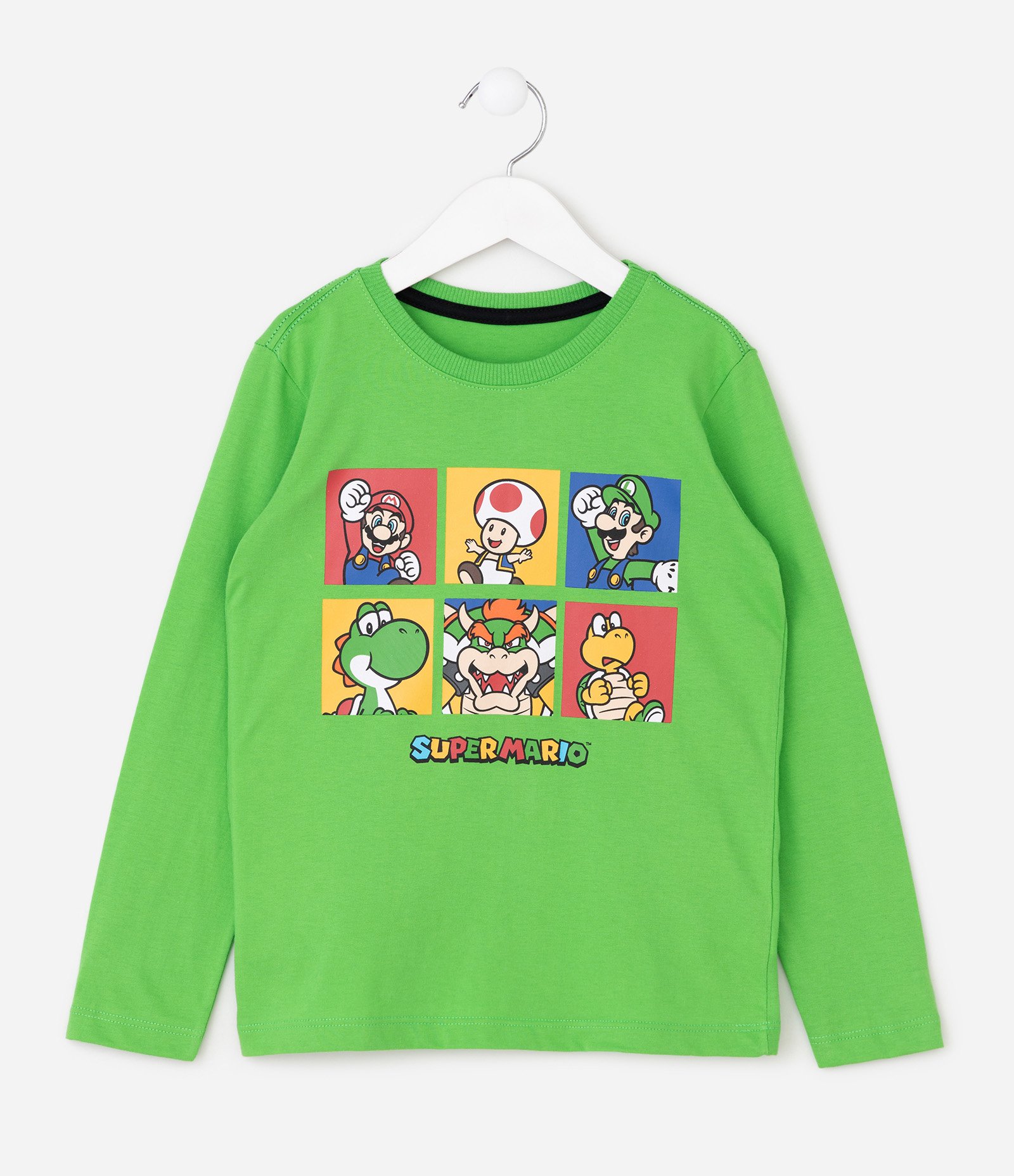 Camiseta Infantil em Algodão com Estampa Super Mario – Tam 4 a 12 Anos Verde 2