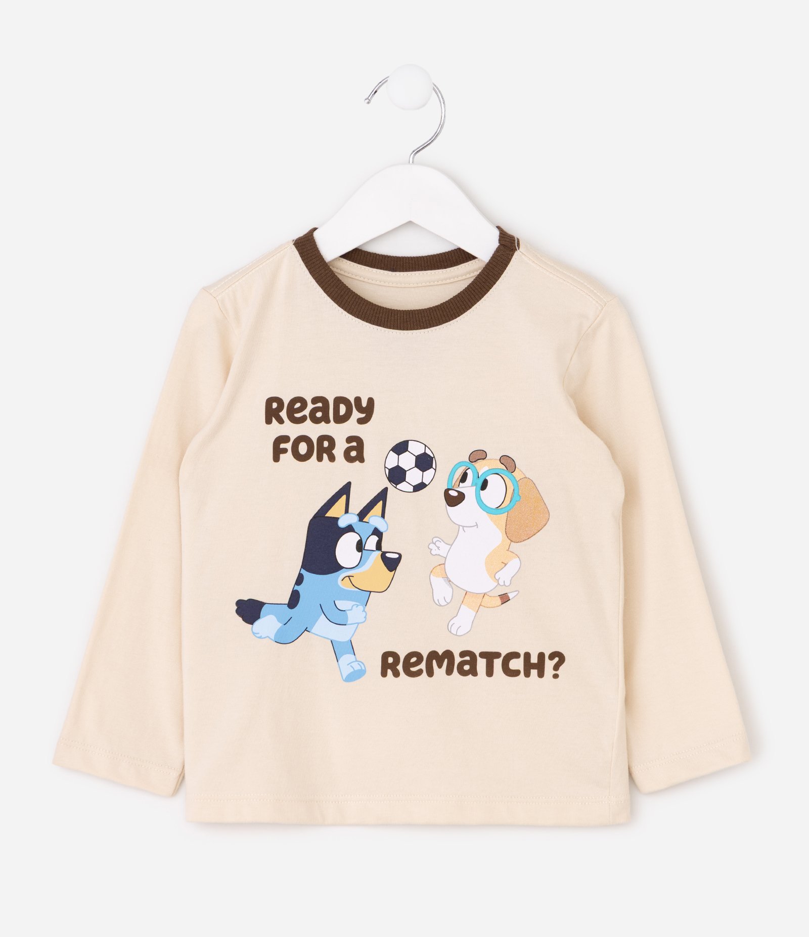 Camiseta Infantil com Estampa Bluey Futebol – Tam 2 a 6 Anos Bege 2
