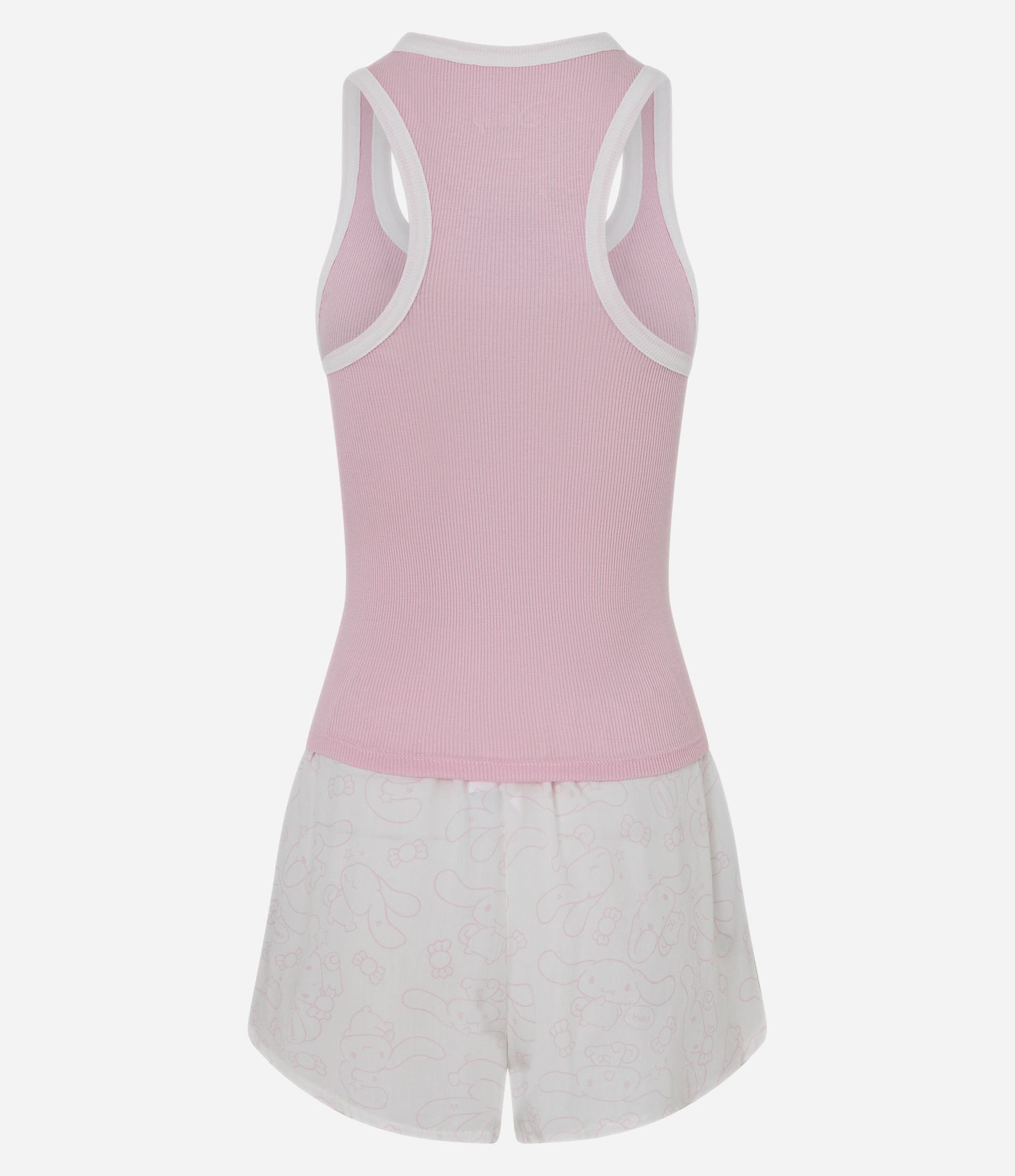 Pijama Curto em Viscolycra com Estampa Cinnamoroll Rosa/Branco 3
