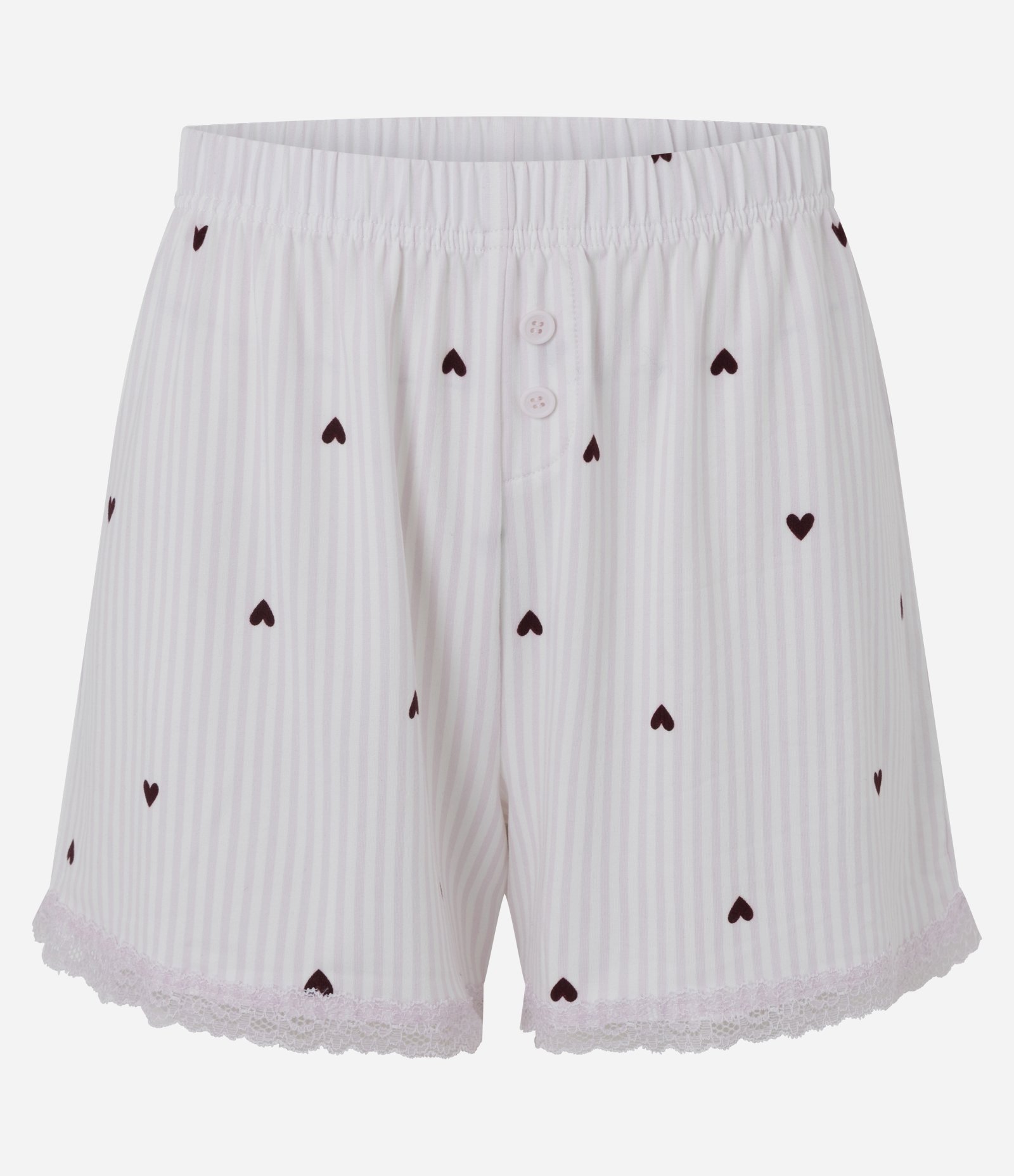 Short de Pijama em Peach Touch com Estampa de Corações Branco 5