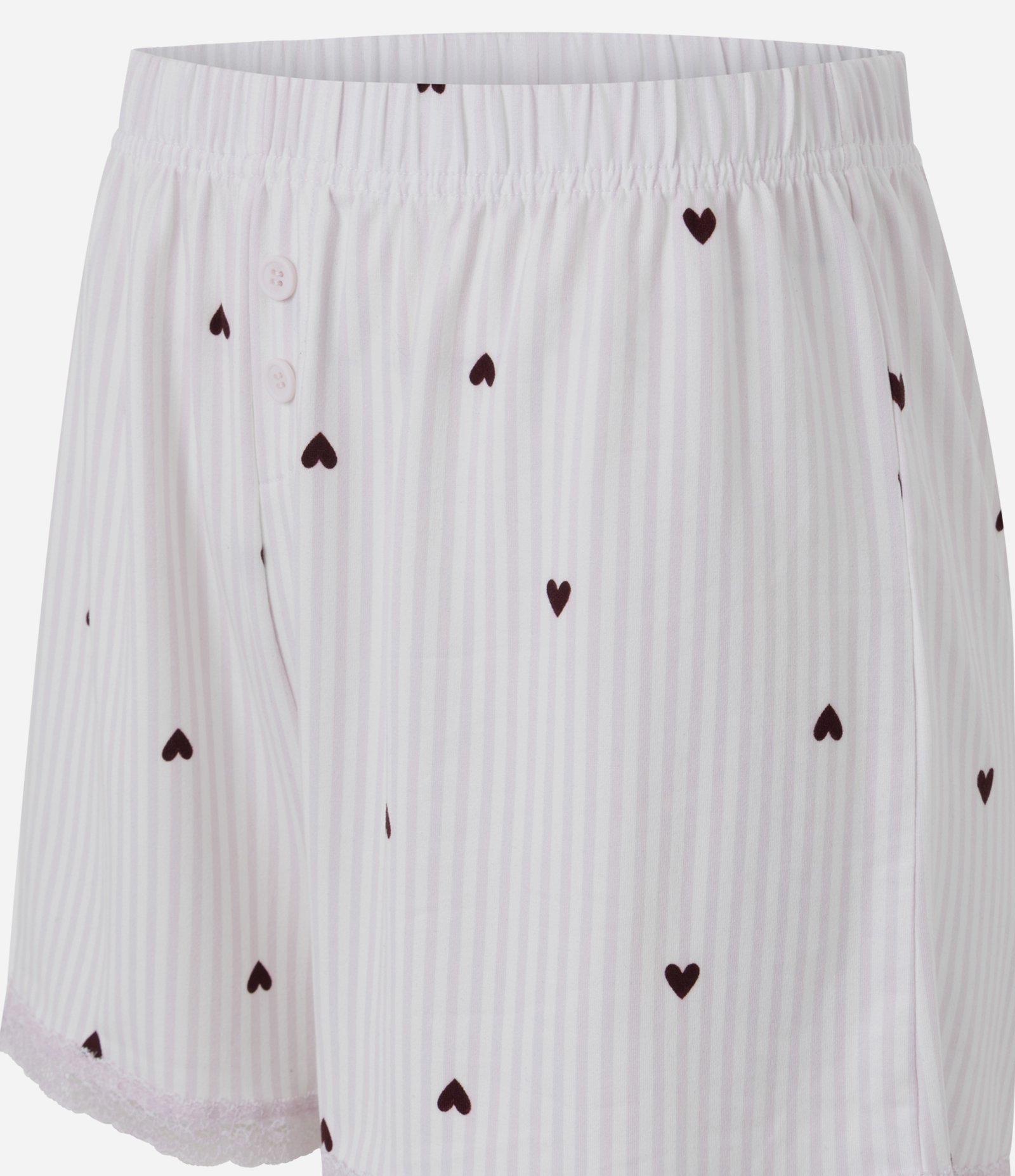 Short de Pijama em Peach Touch com Estampa de Corações Branco 6