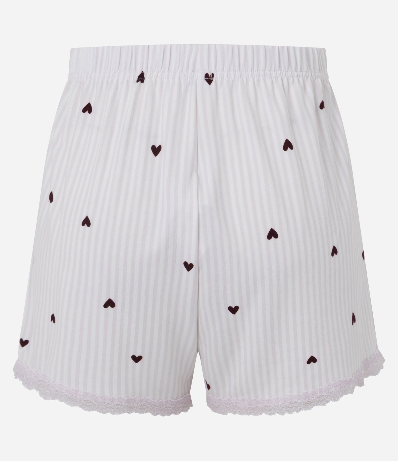 Short de Pijama em Peach Touch com Estampa de Corações Branco 7