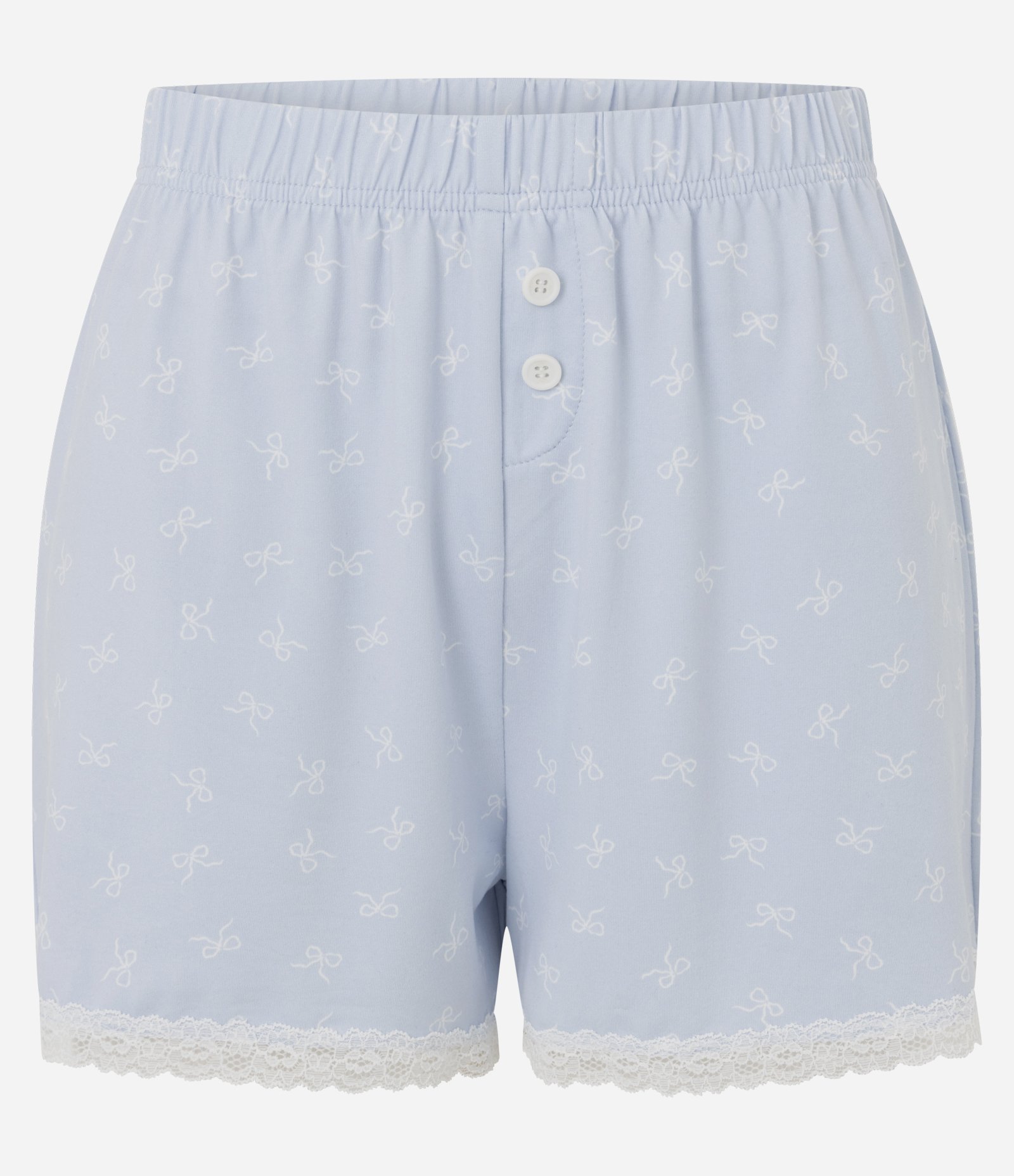 Short de Pijama em Peach Touch com Estampa de Laços Azul 5