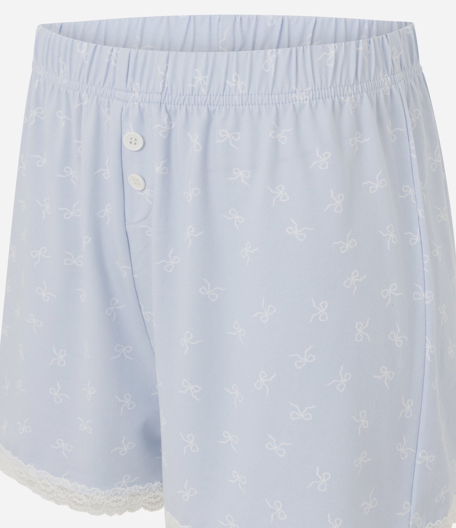 Short de Pijama em Peach Touch com Estampa de Laços Azul 6
