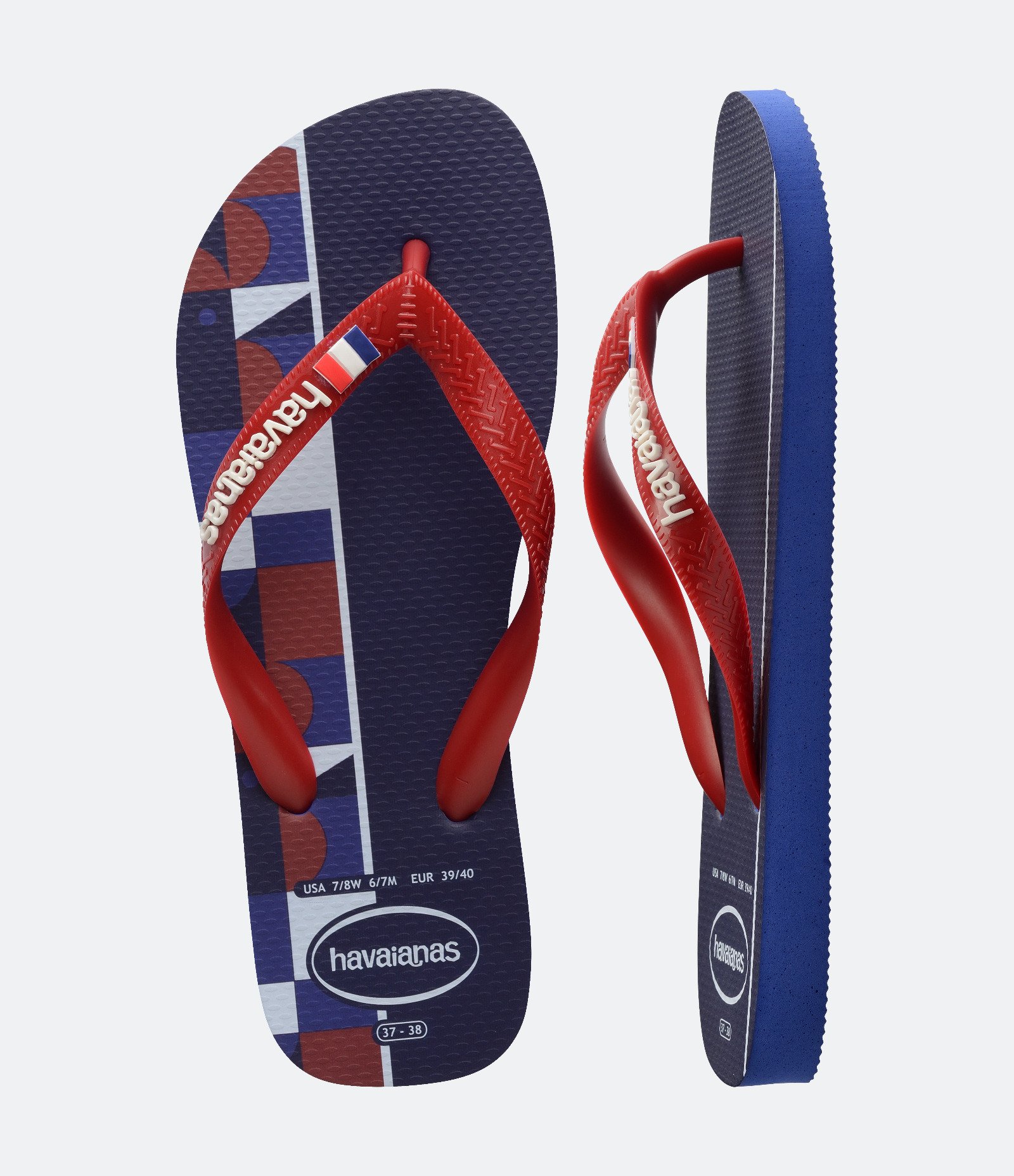 Chinelo Havaianas Tradicional Nações França Azul 4