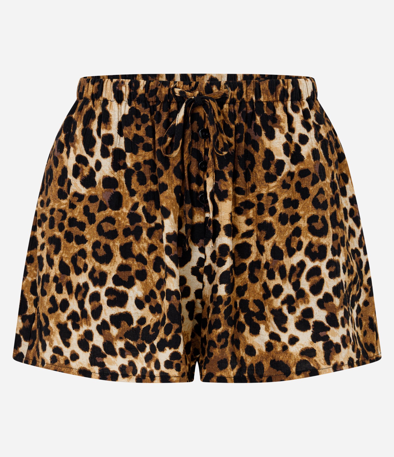 Saída de Praia Short em Microfibra com Estampa Animal Print e Amarração Marrom 5