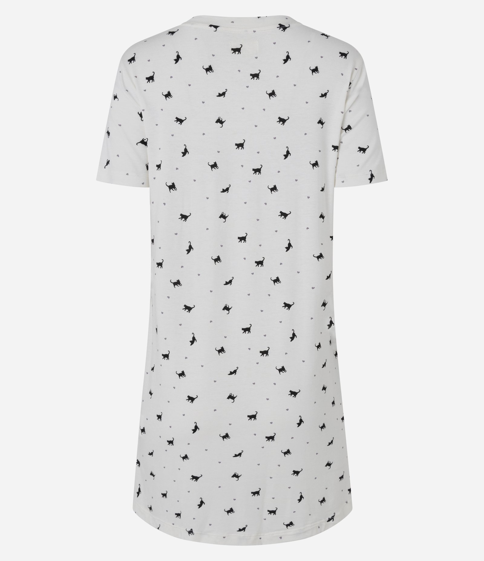 Camisola Curta em Viscolycra com Estampa de Gatinhos Branco 2