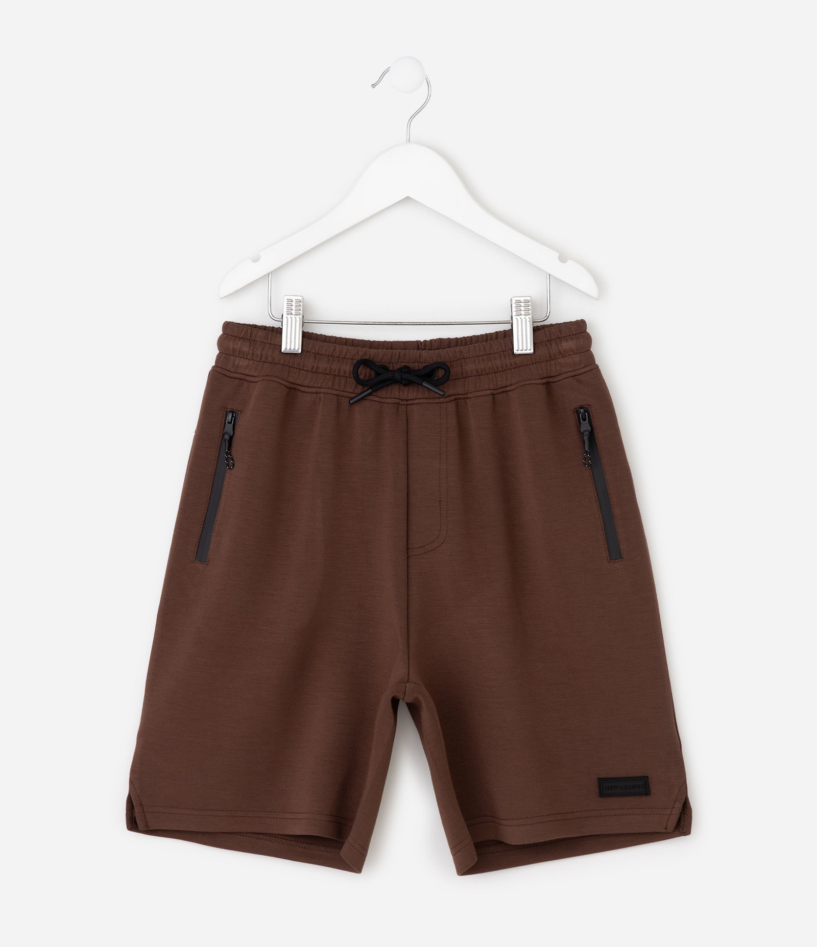 Bermuda Infantil em Moletom com Bolso com Zíper - Tam 5 a 14 Anos Marrom 6